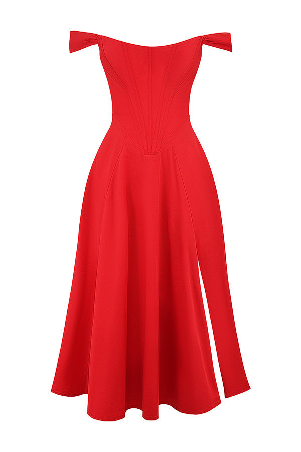 Deep red midi sundress