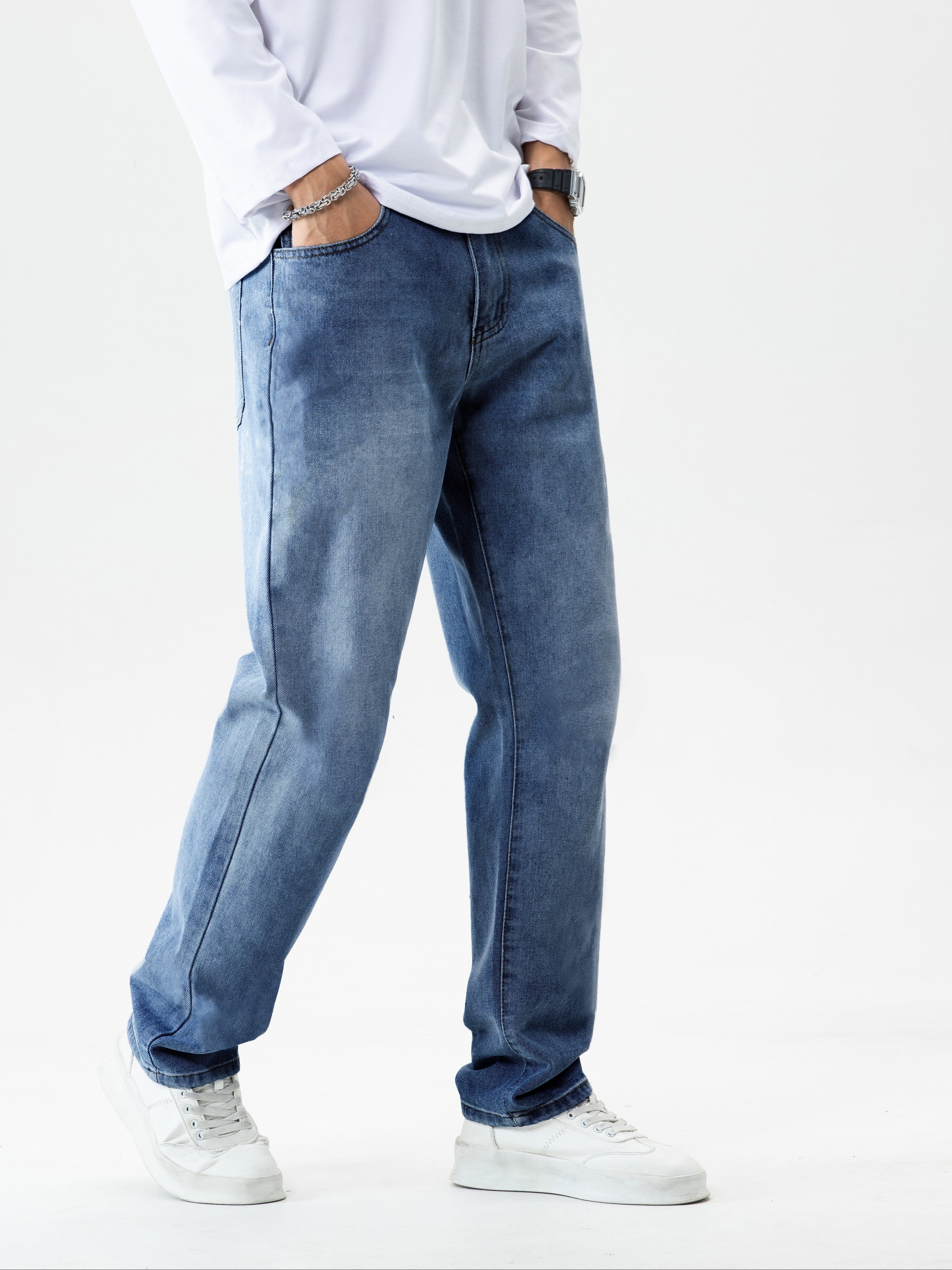 Straight leg jeans for men