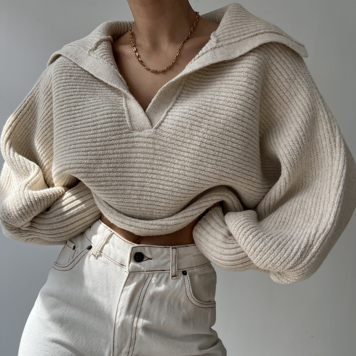 Loose knit sweater for women