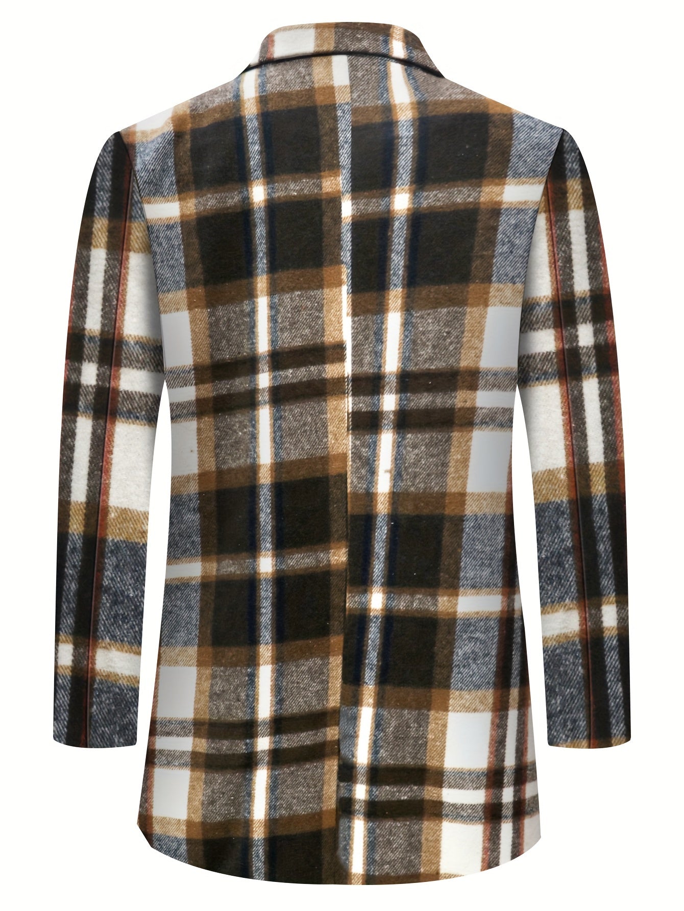 Retro checked trench coat for men