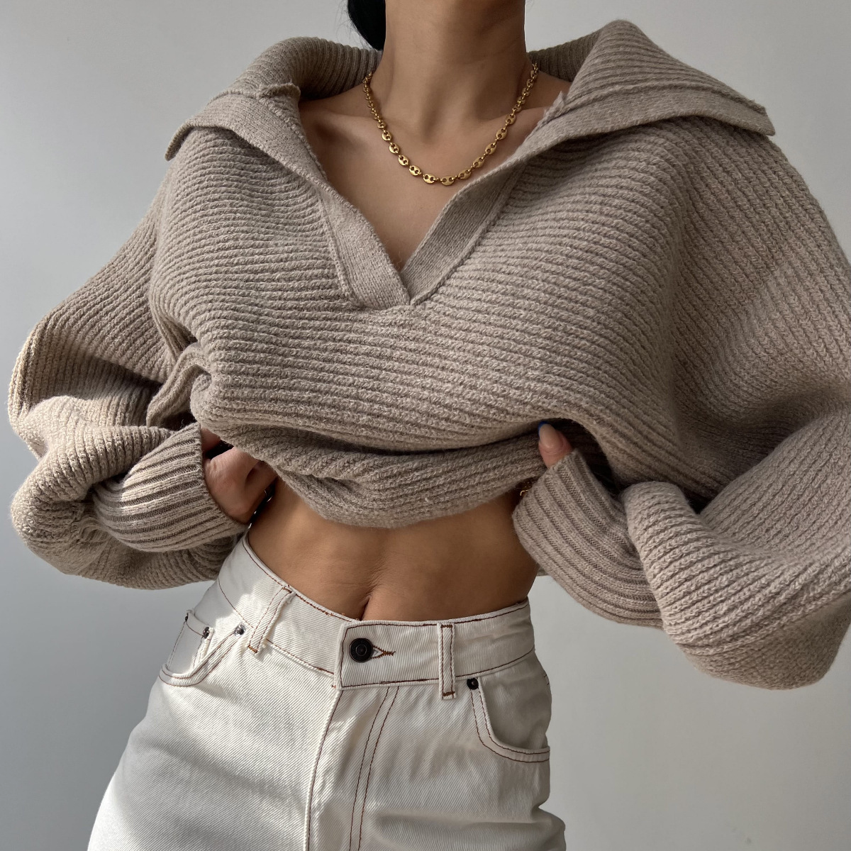 Loose knit sweater for women