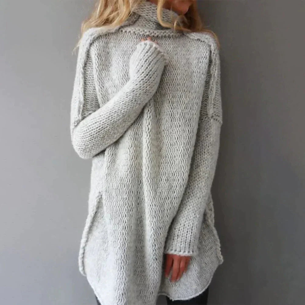 Gray sweater in oversize