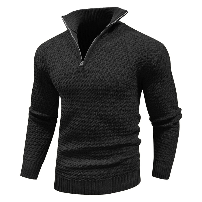 Structured half-zip men's sweater