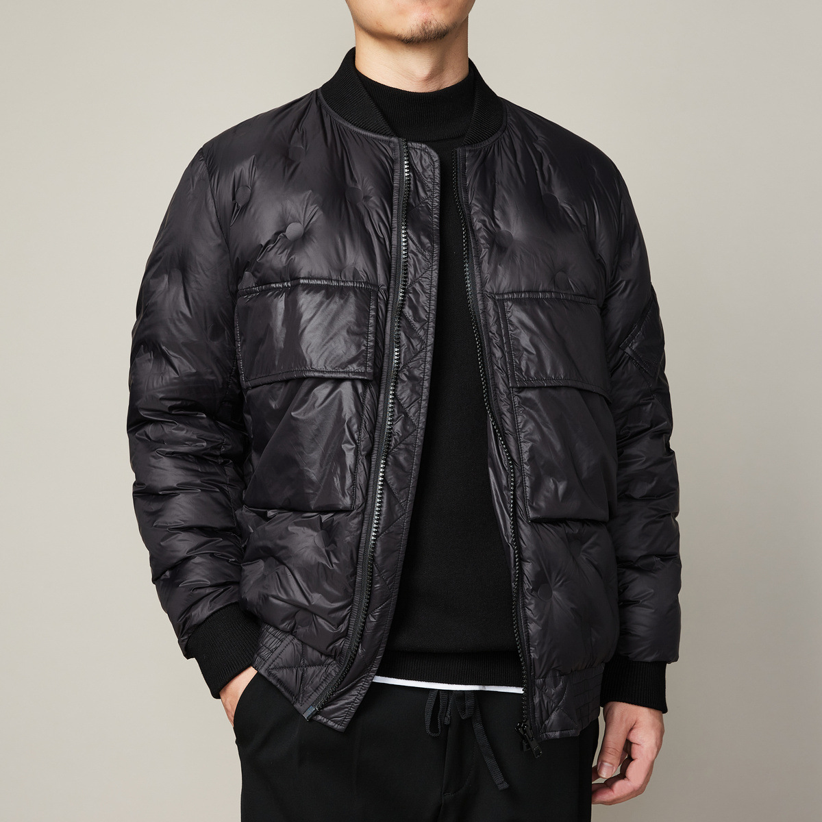 Quilted lightweight down jacket