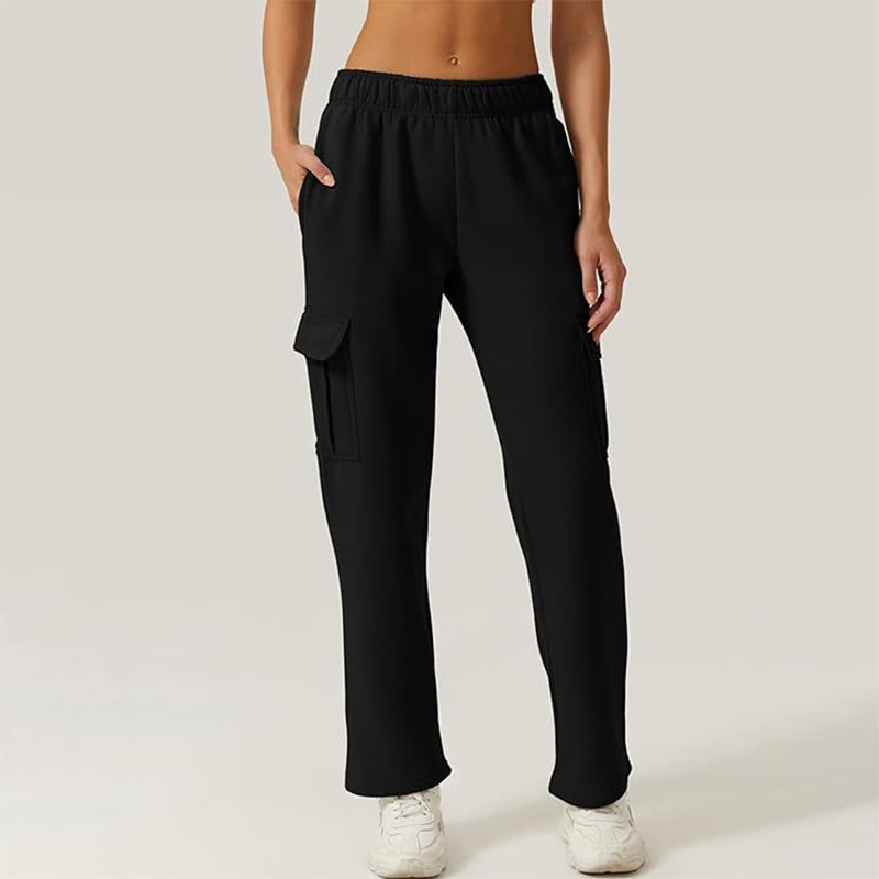 High-waisted elastic jogging pants for women