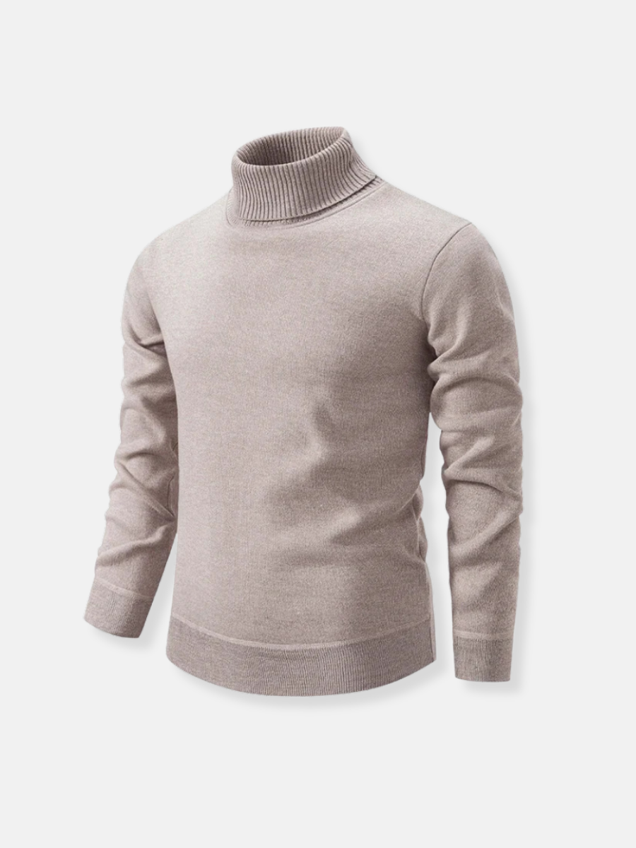 Silky turtleneck sweater made of 100% wool