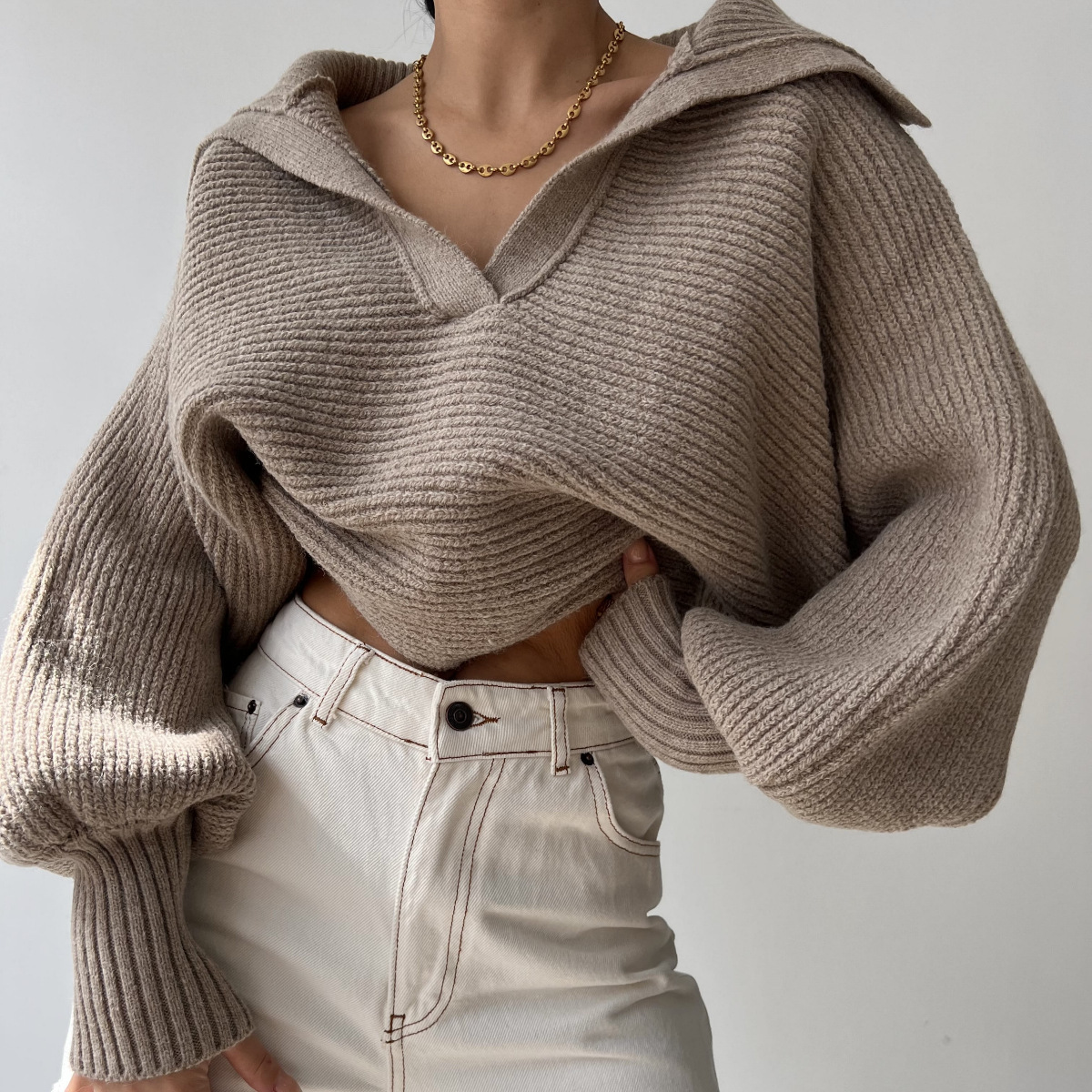 Loose knit sweater for women