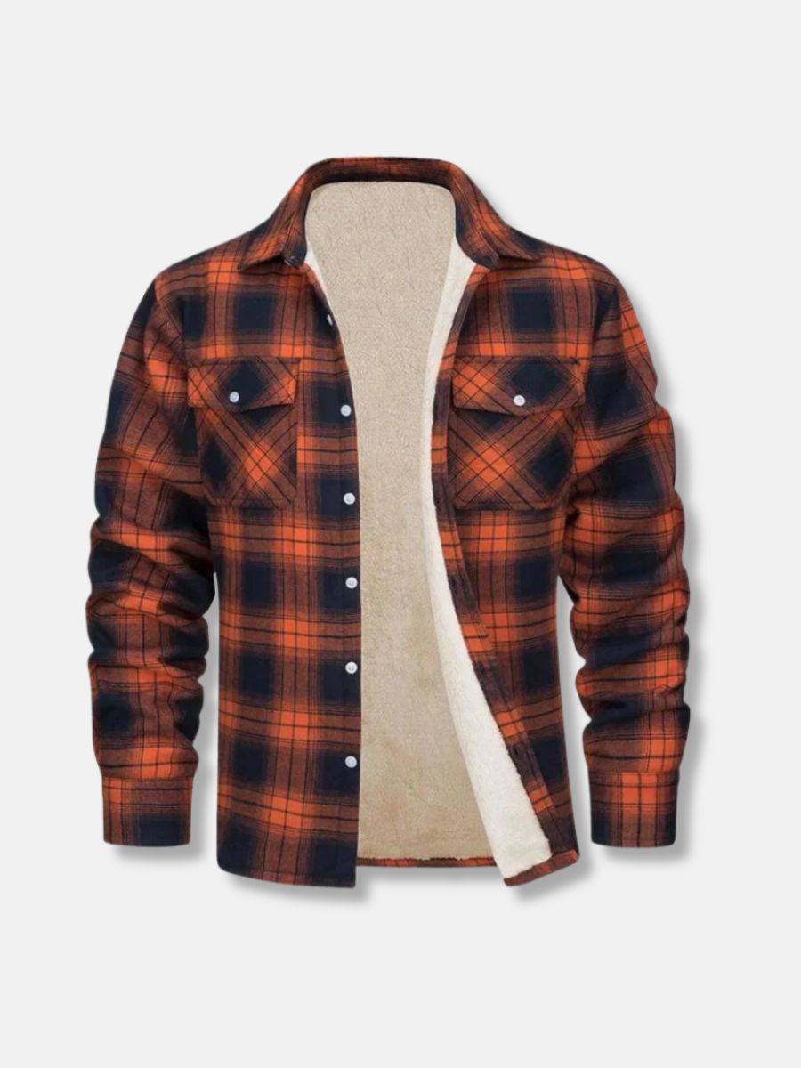 Fleece lined checked shirt