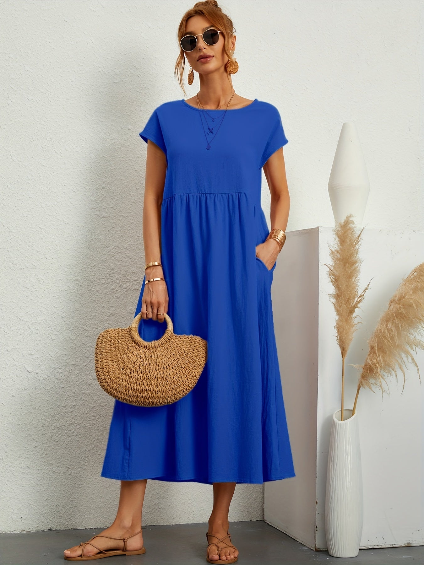 casual summer dress with loose pockets