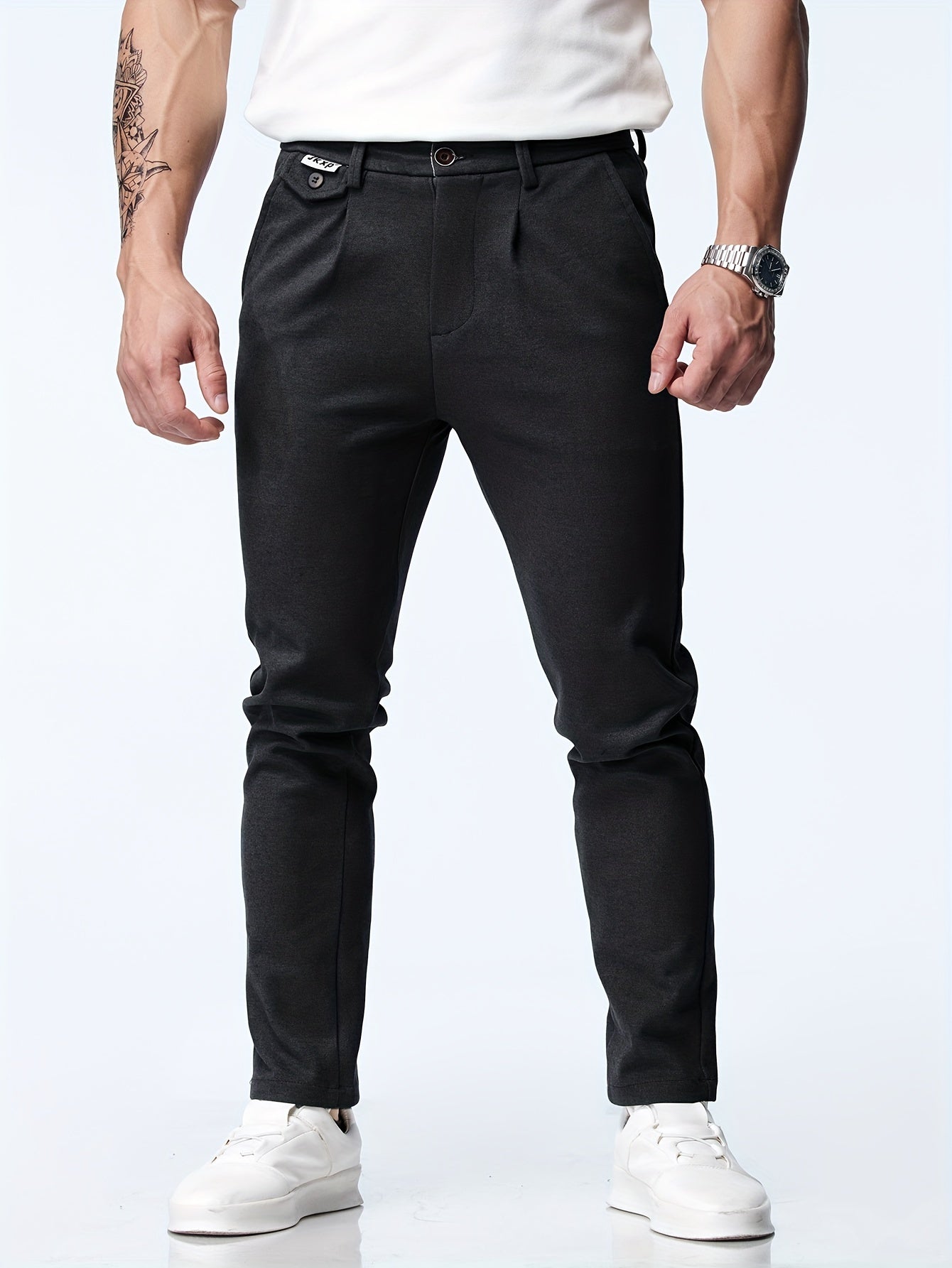 Casual straight stretch trousers for men