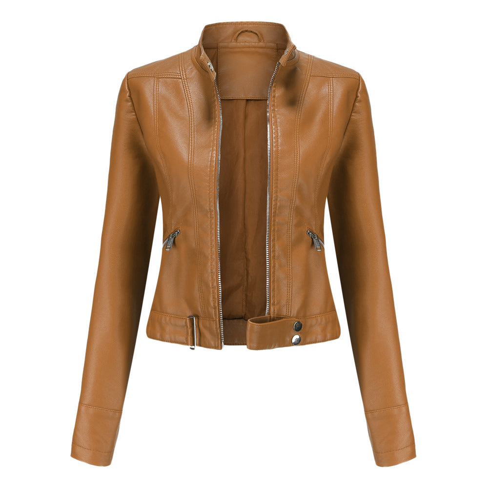 Elegant leather jacket for women