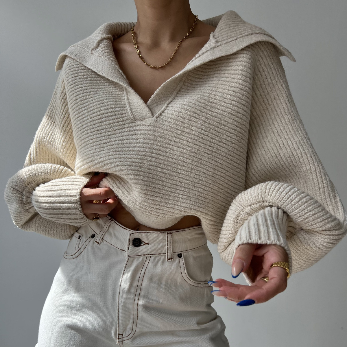 Loose knit sweater for women