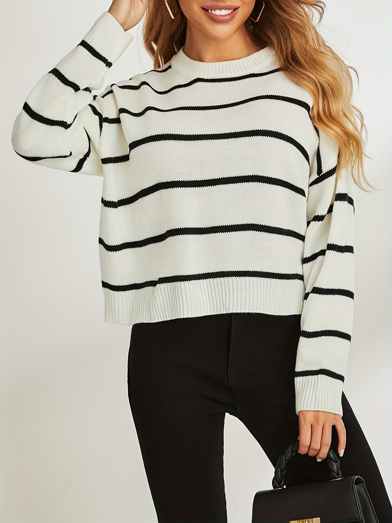 Striped knitted sweater