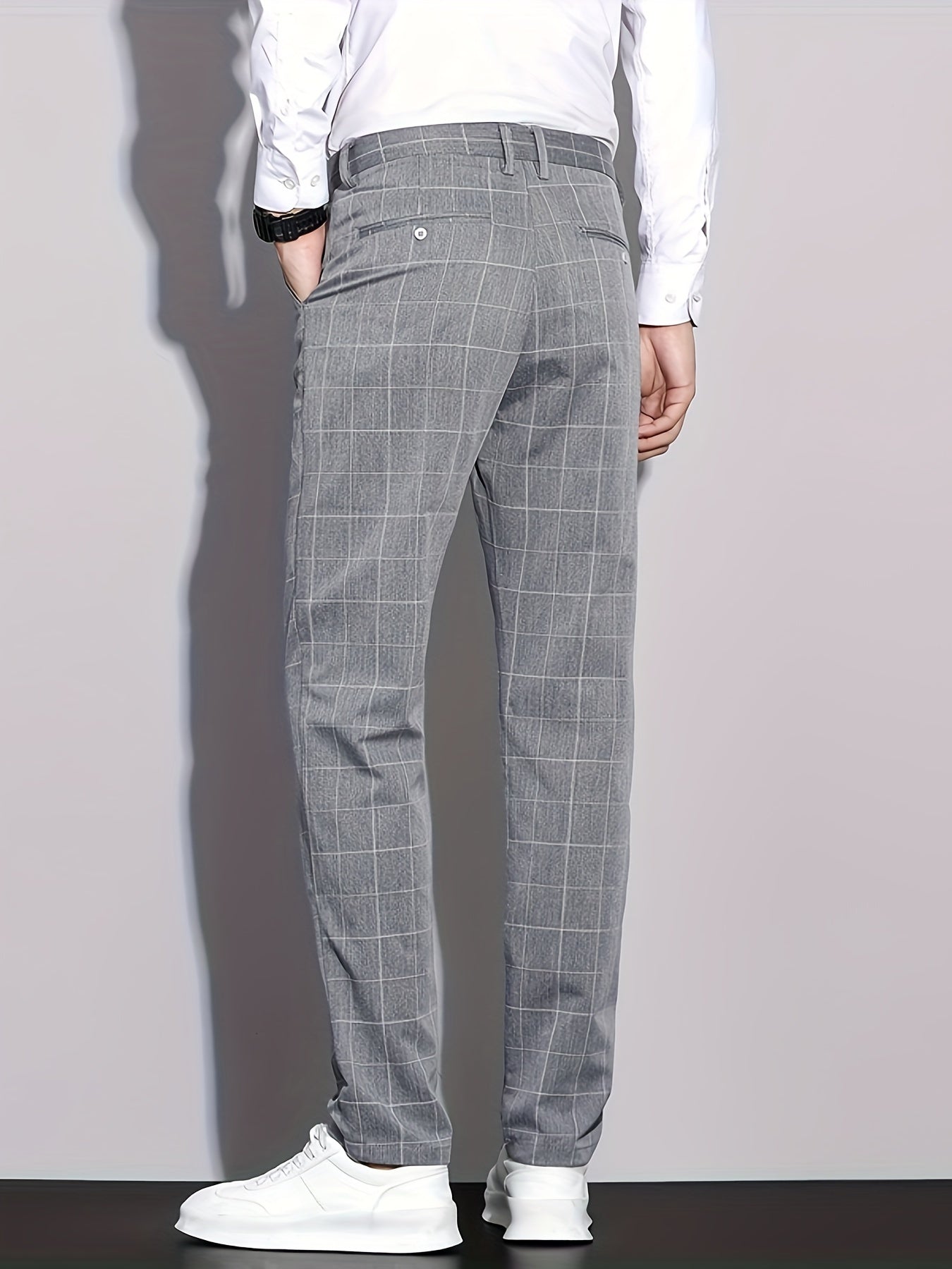 Retro checked men's trousers