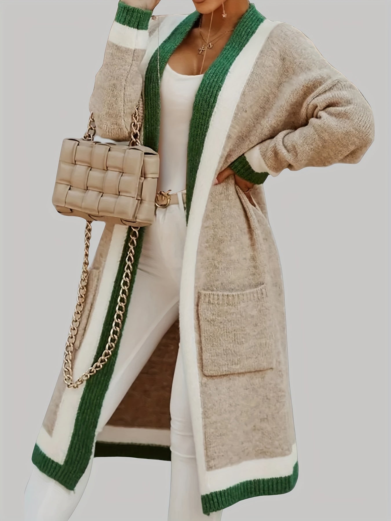 Knitted cardigan coat