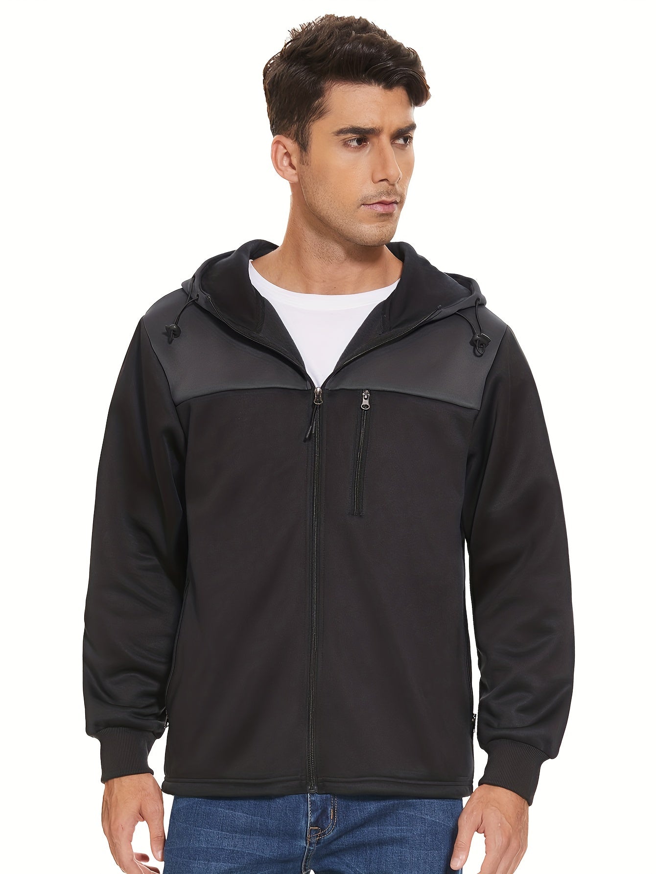 Versatile sporty black hoodie for men