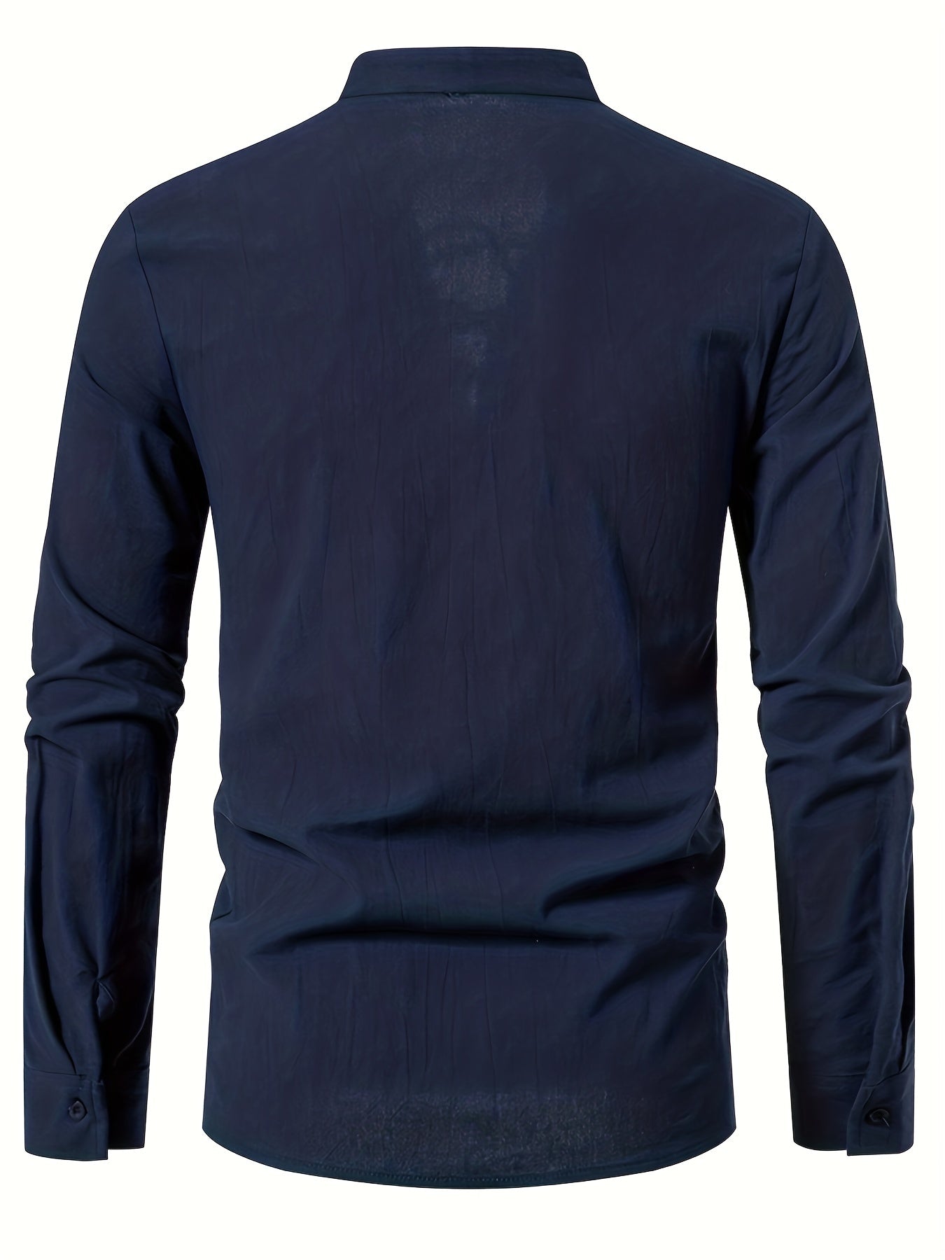 Casual Henley T-shirt with long sleeves