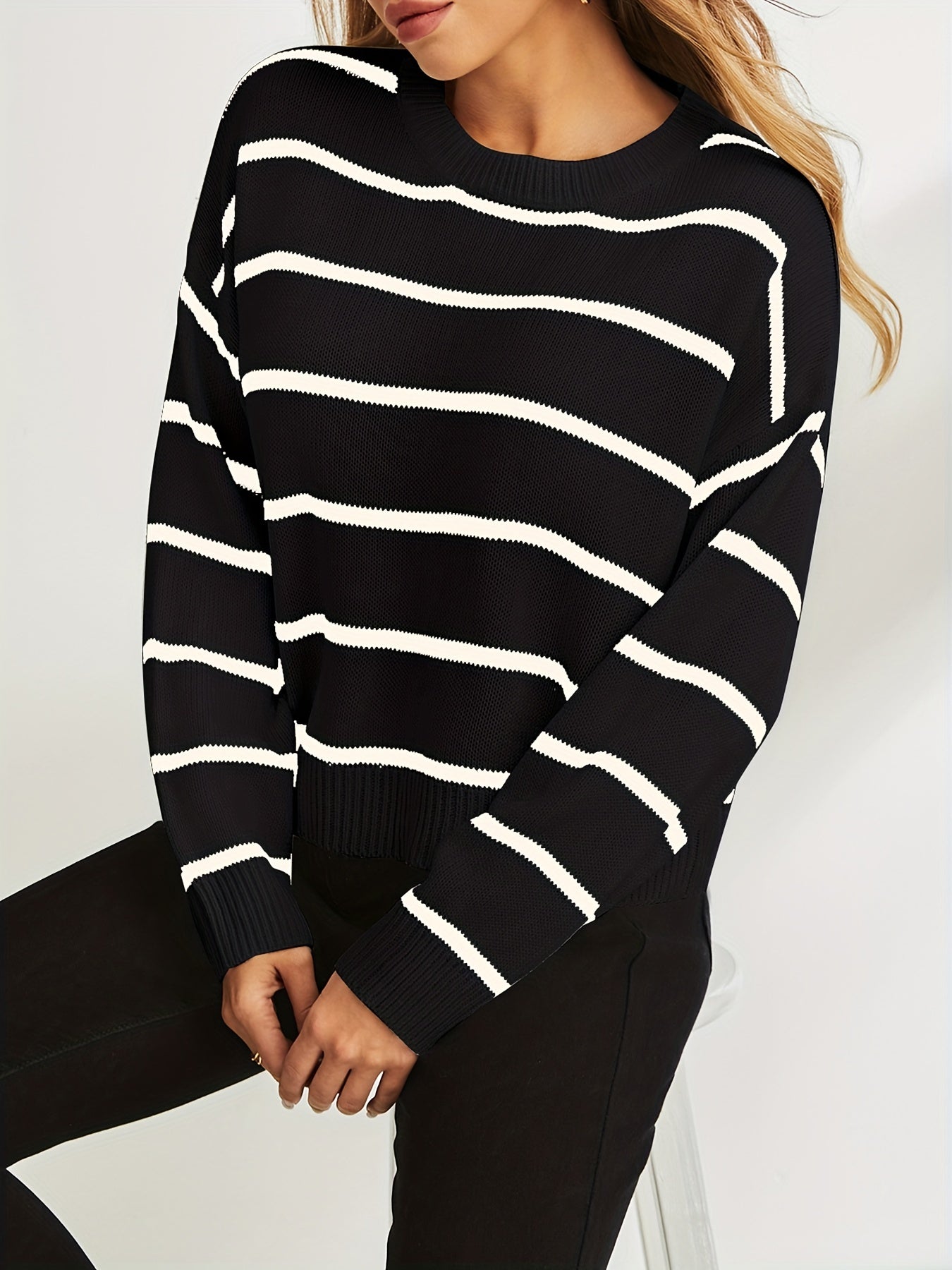 Striped knitted sweater