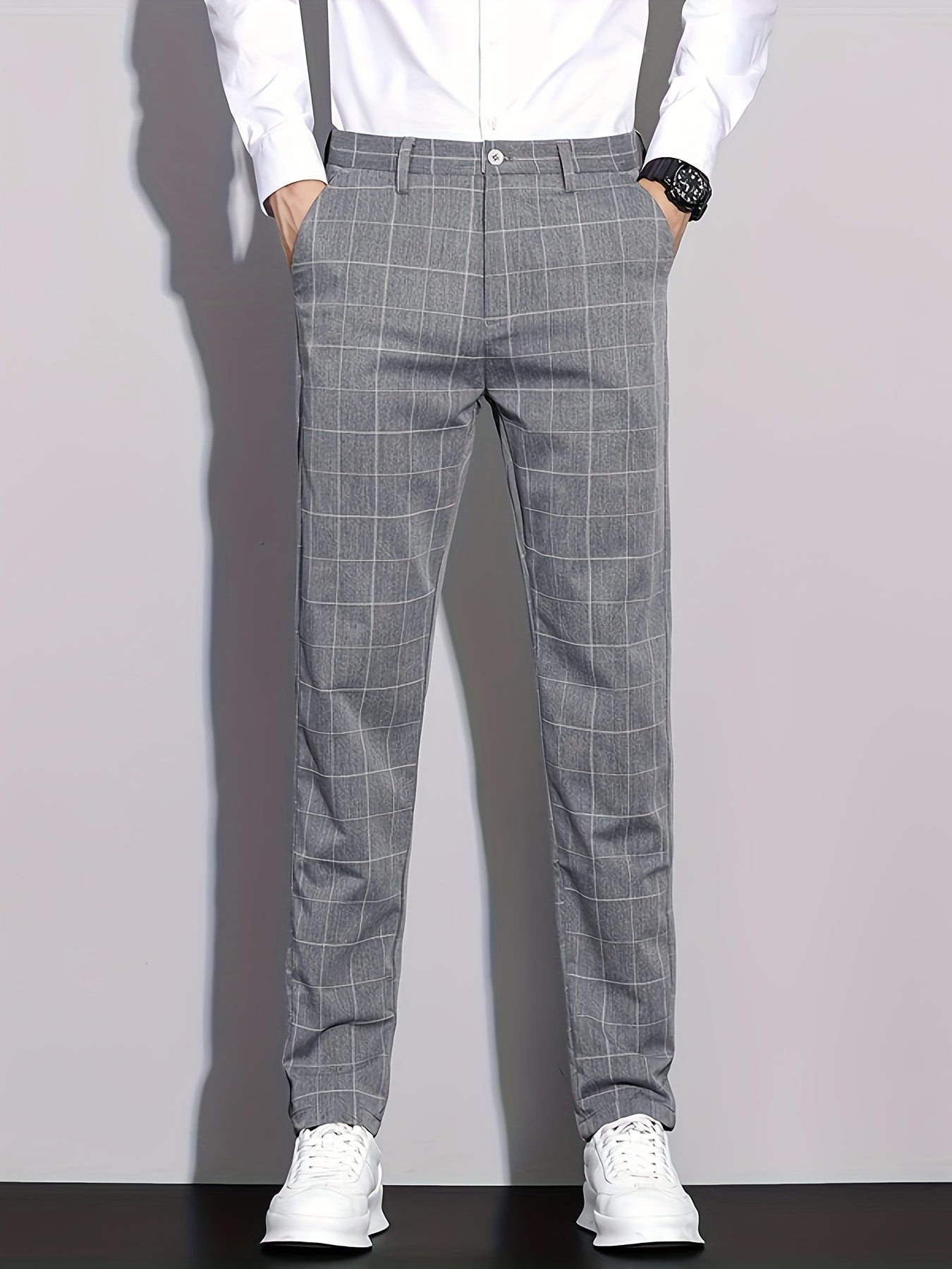 Retro checked men's trousers