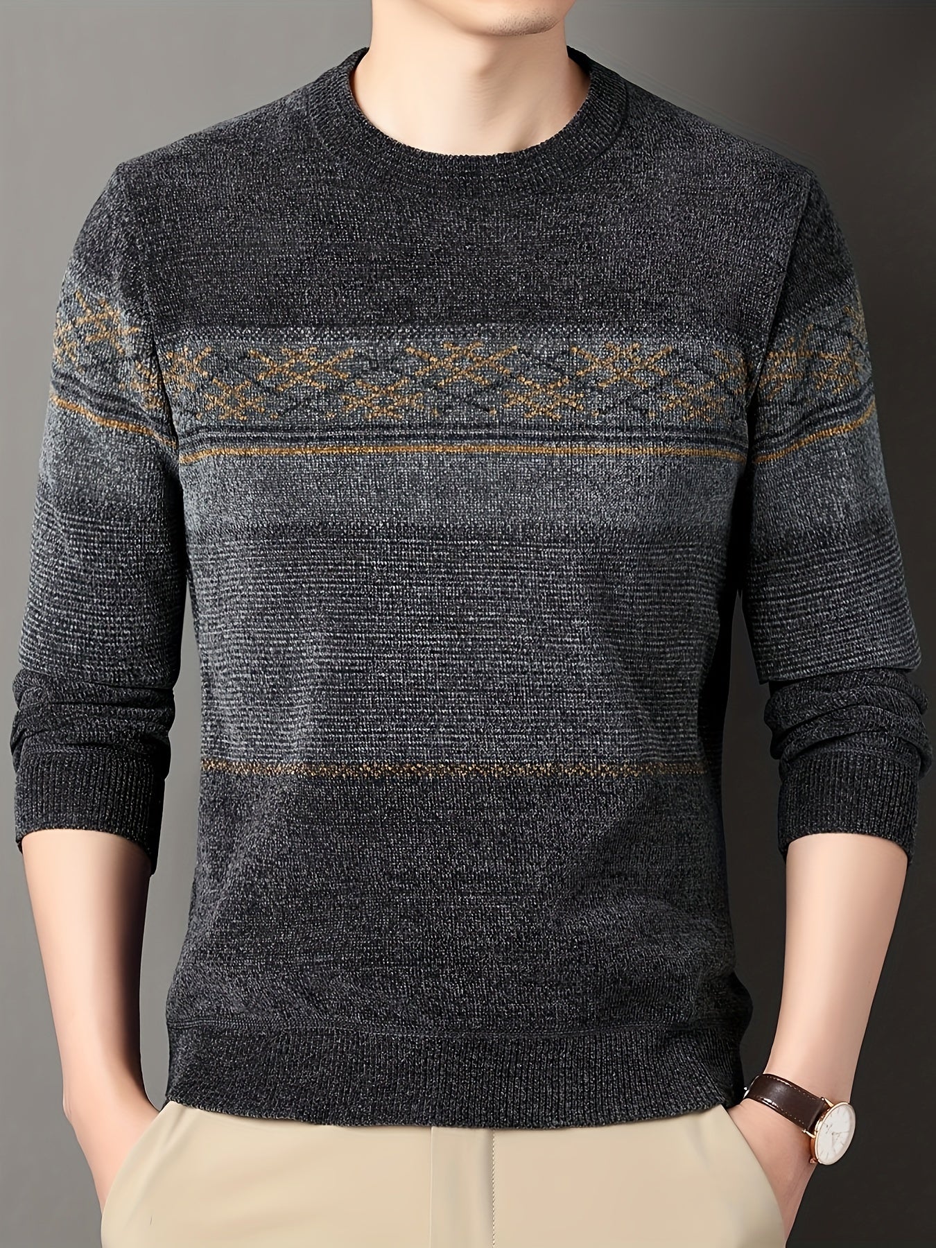 Retro knitted sweater for men