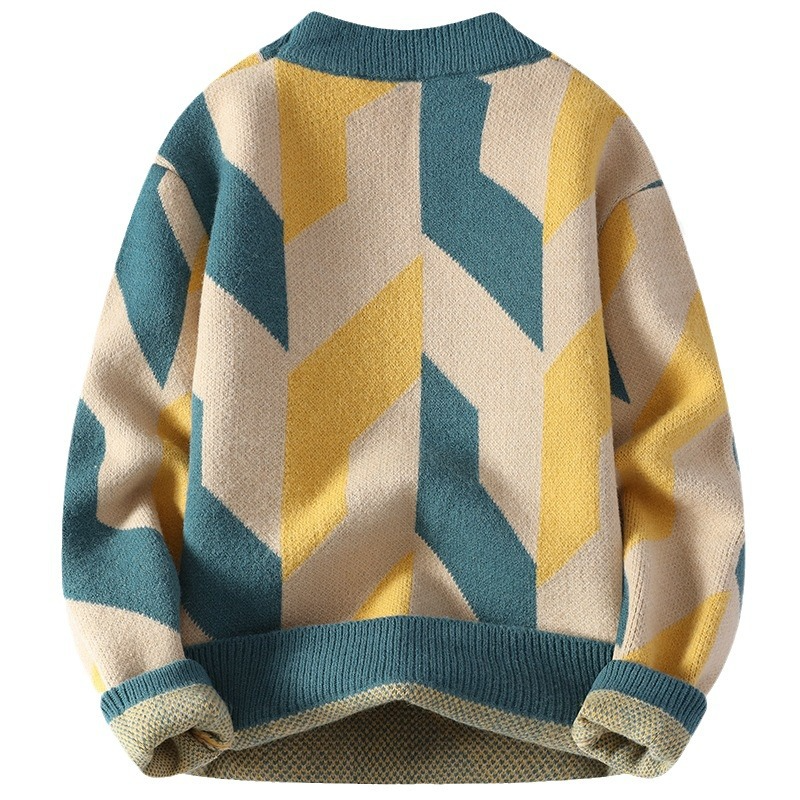 Striped warm sweater for men