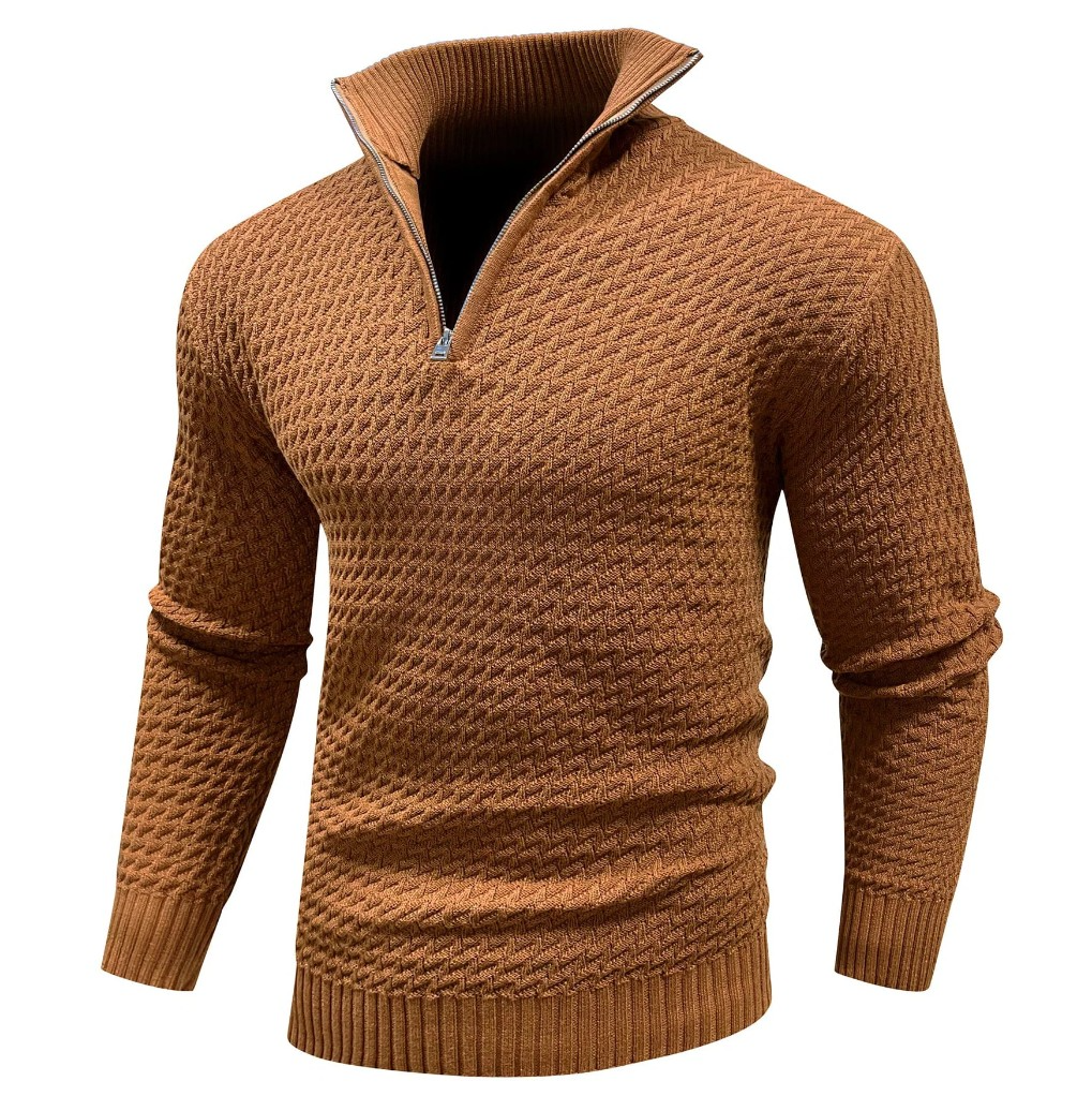 Structured half-zip men's sweater