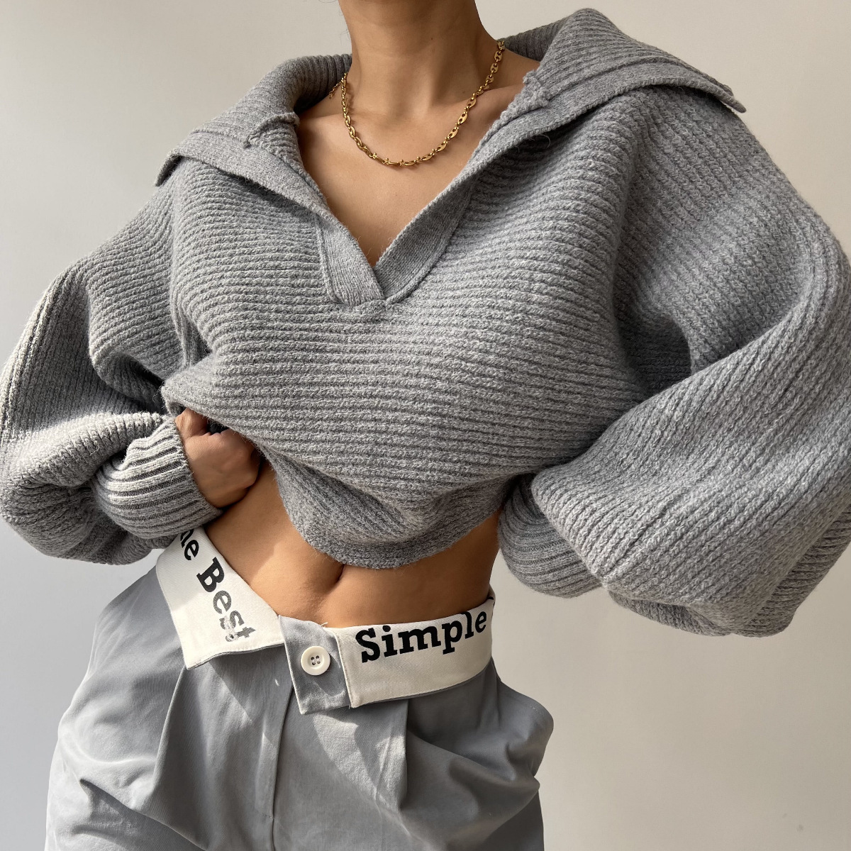 Loose knit sweater for women