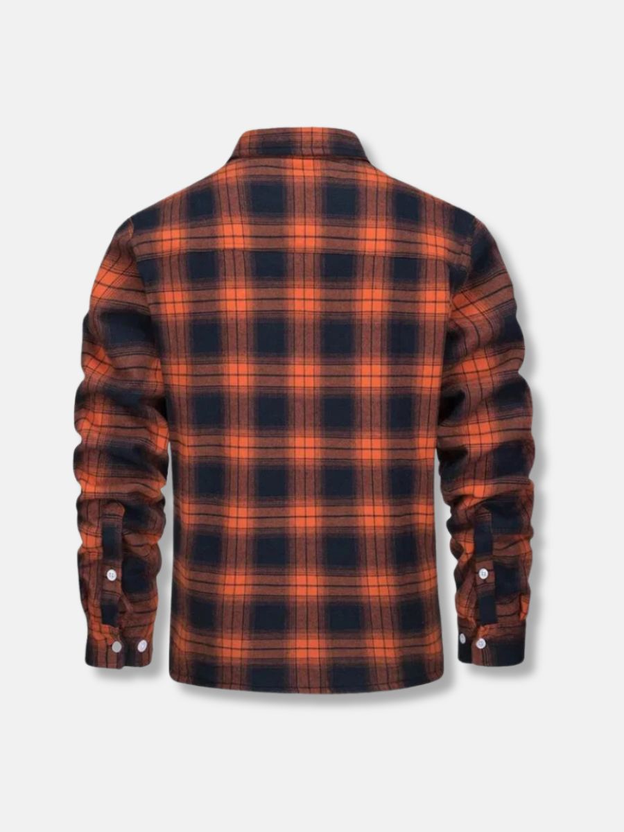 Fleece lined checked shirt