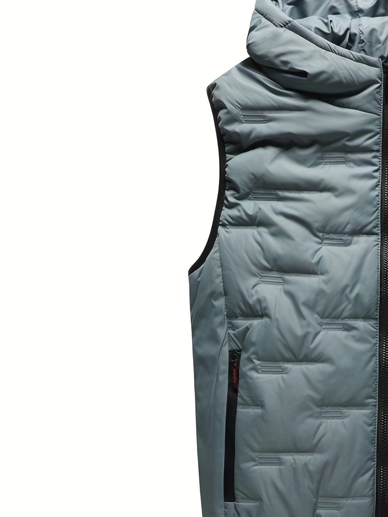 Padded vest with hood and zipper