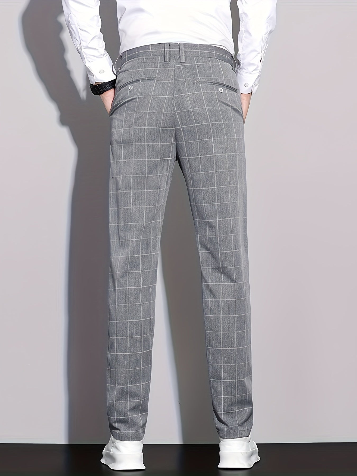 Retro checked men's trousers