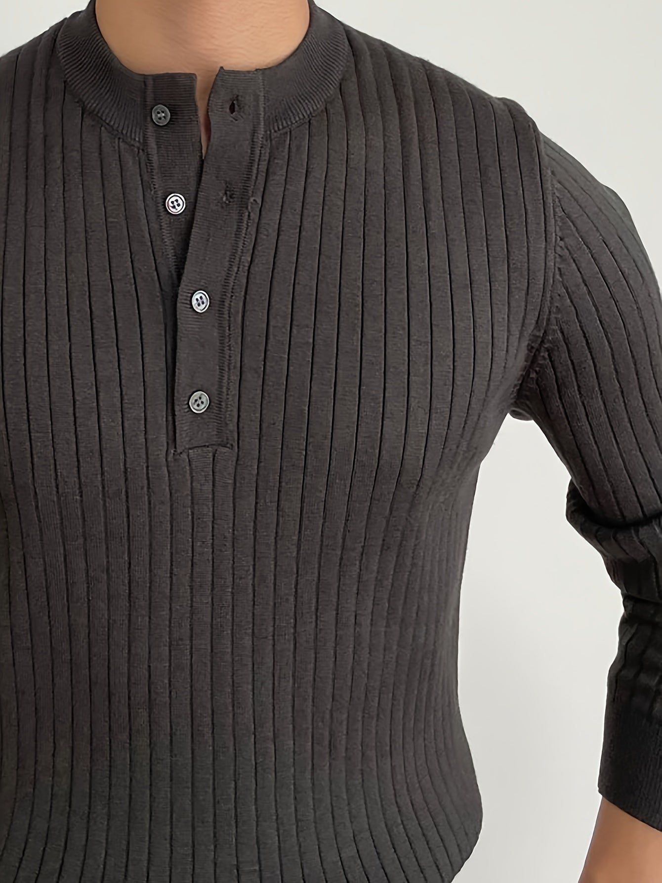 Knitted ribbed sweater for men