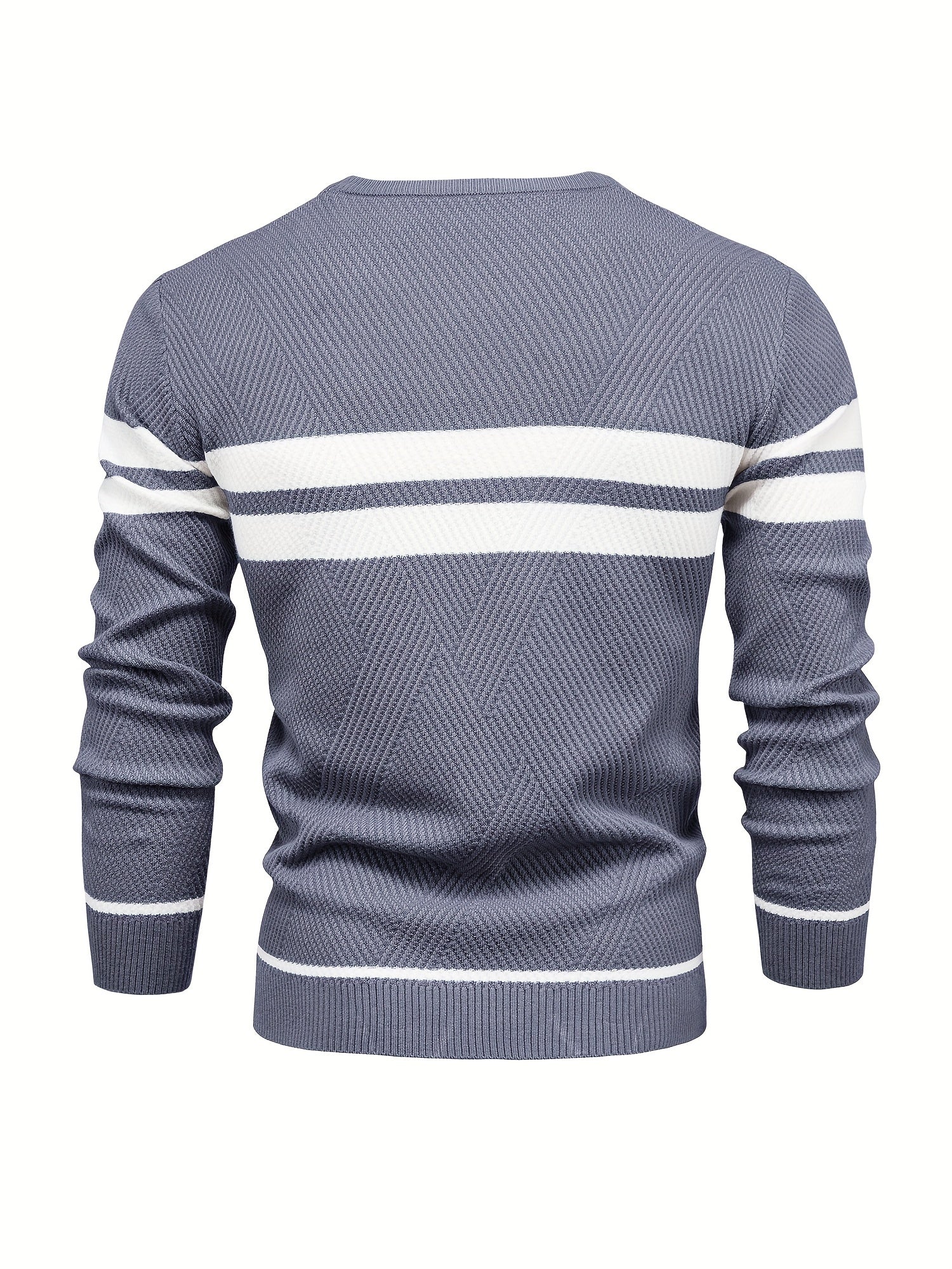 Knitted sweater with striped pattern for men