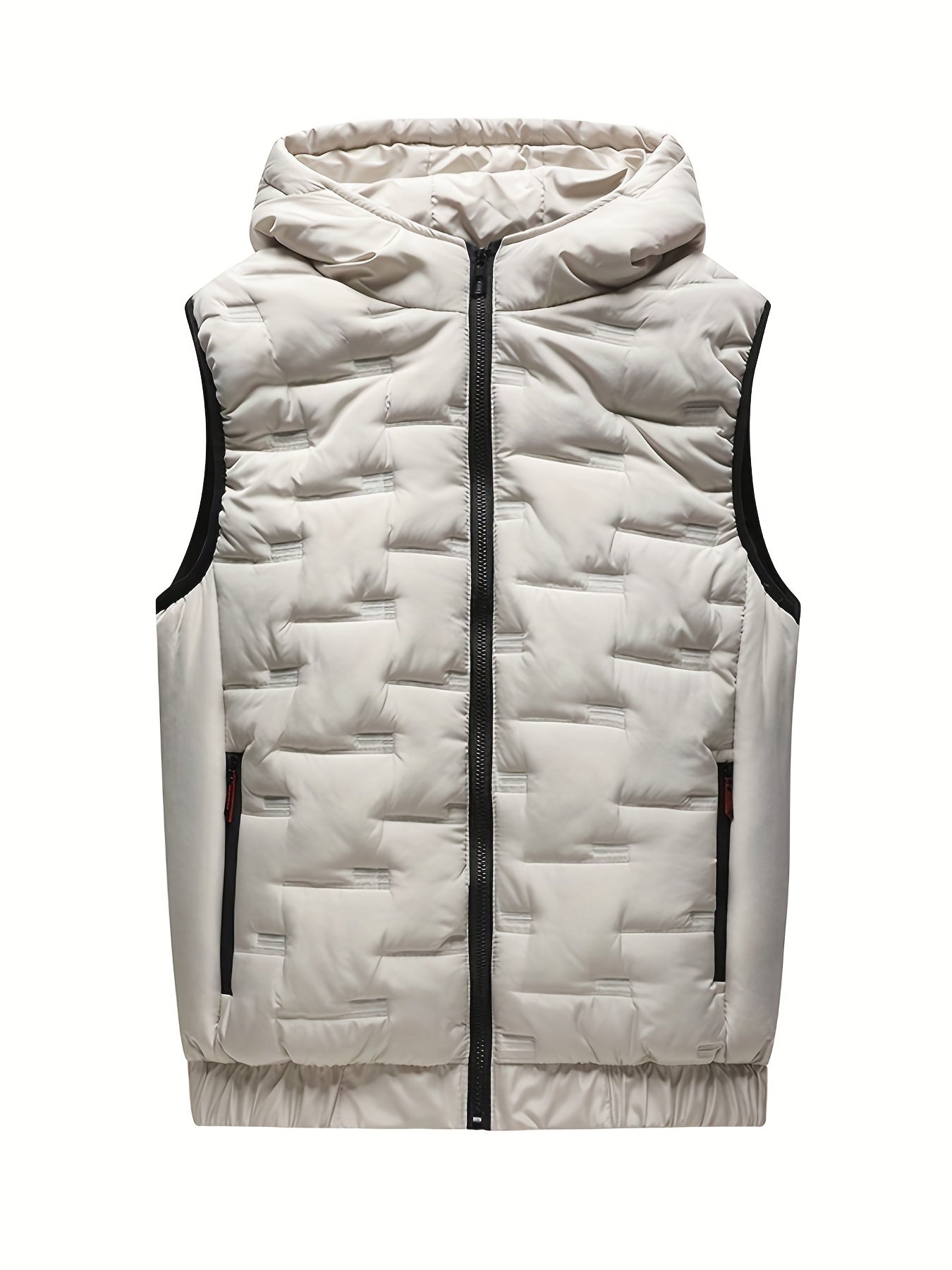 Padded vest with hood and zipper