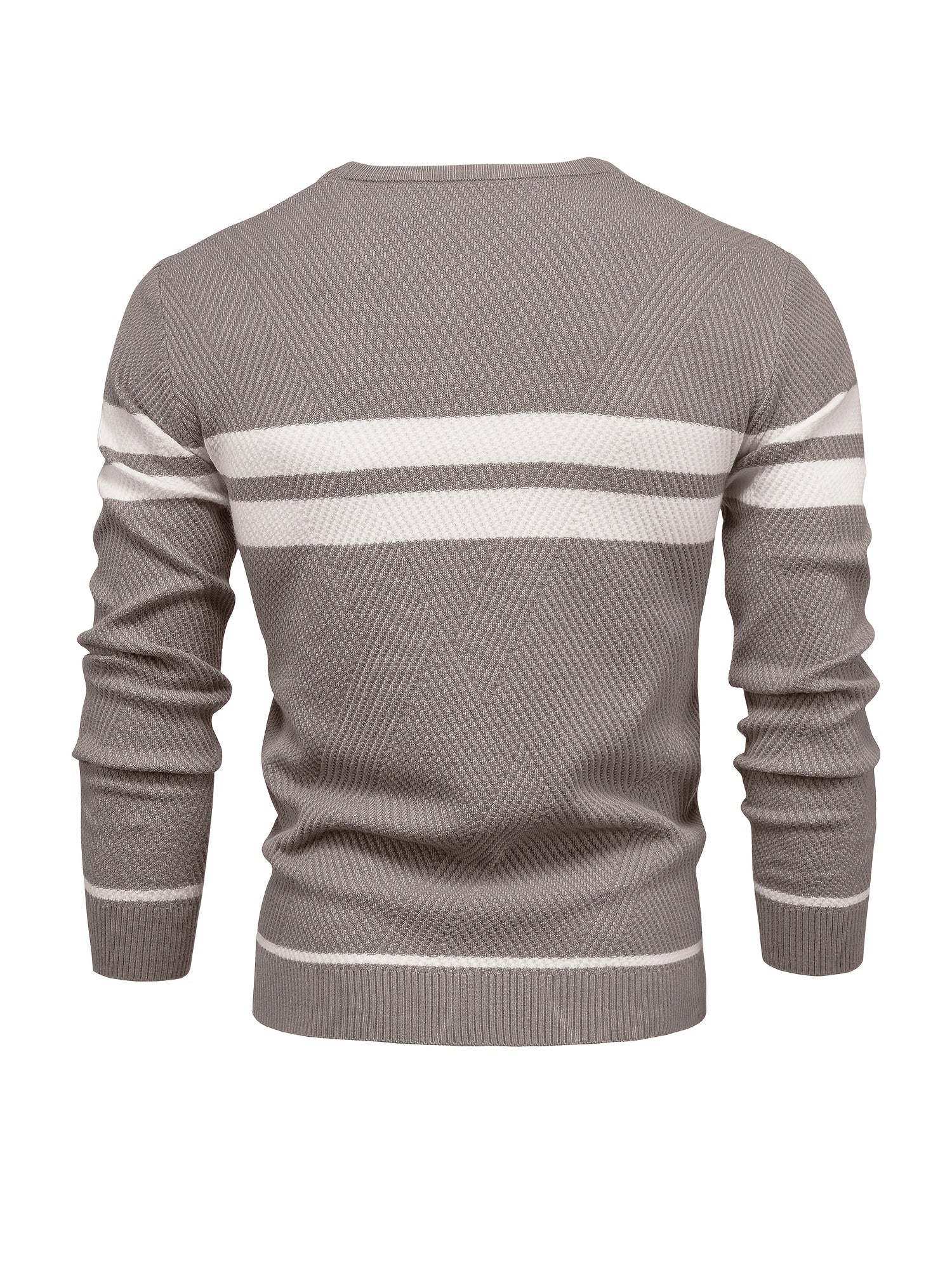 Knitted sweater with striped pattern for men