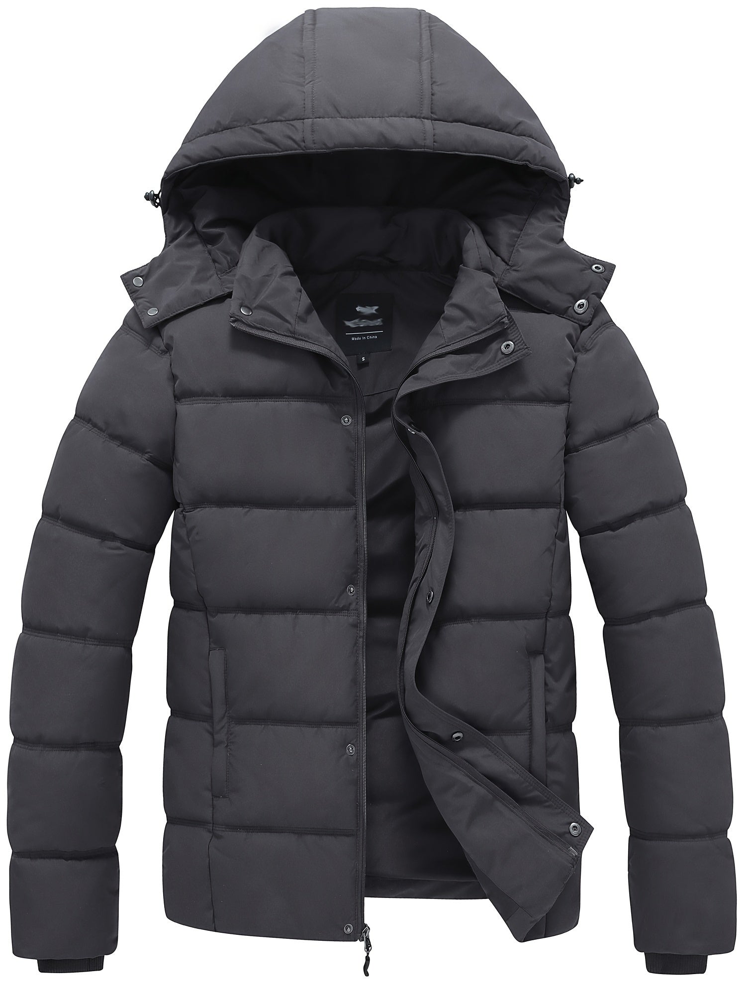 Men's padded hooded jacket