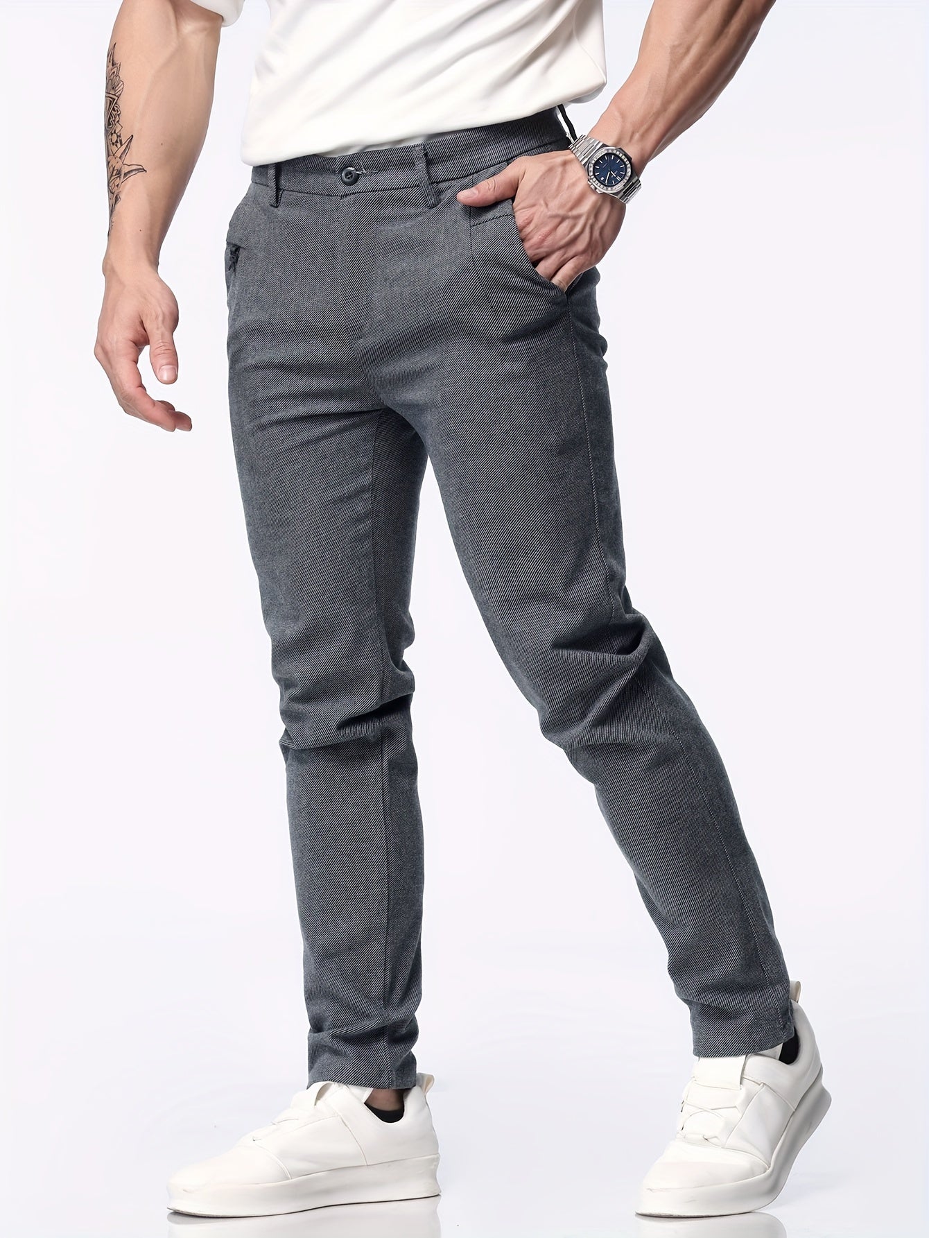 Casual straight trousers for men