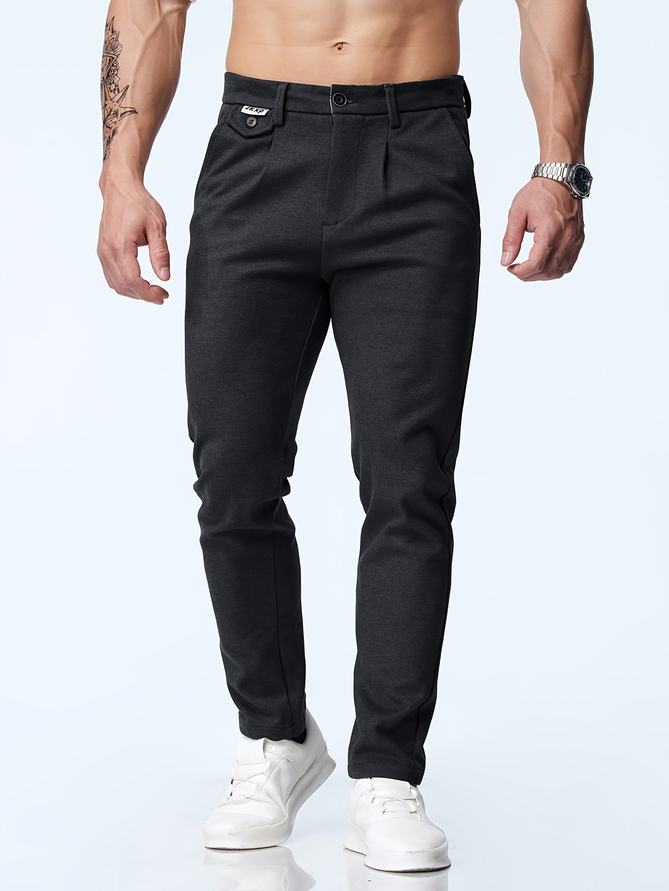 Casual straight stretch trousers for men