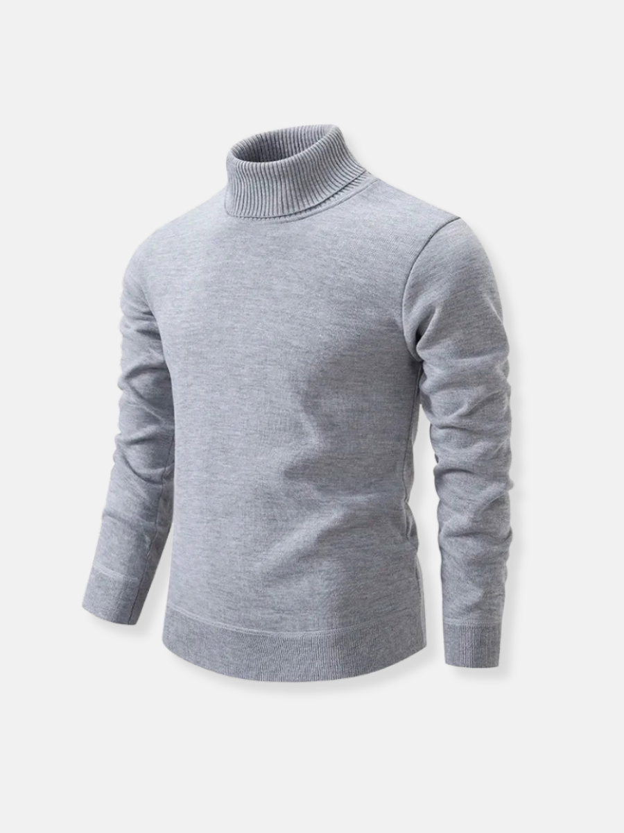 Silky turtleneck sweater made of 100% wool