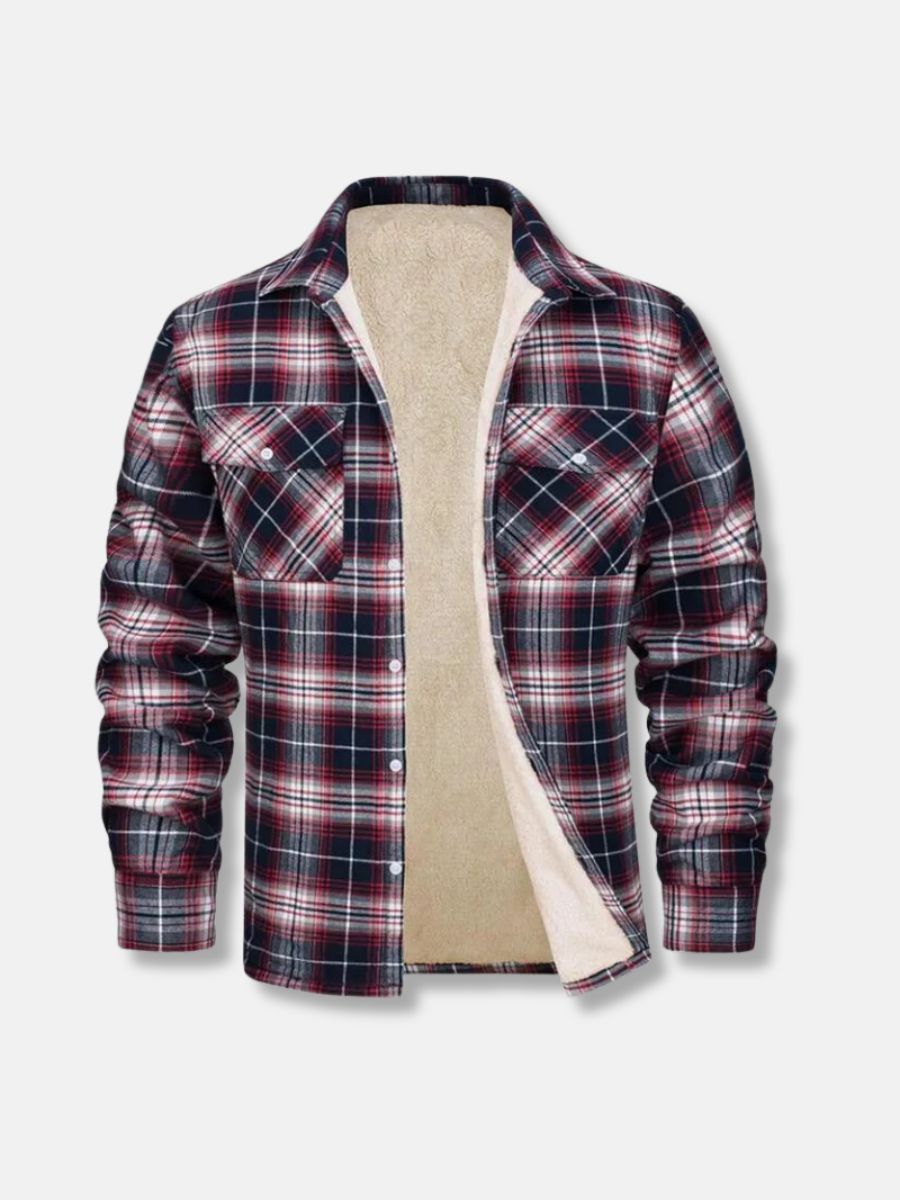 Fleece lined checked shirt