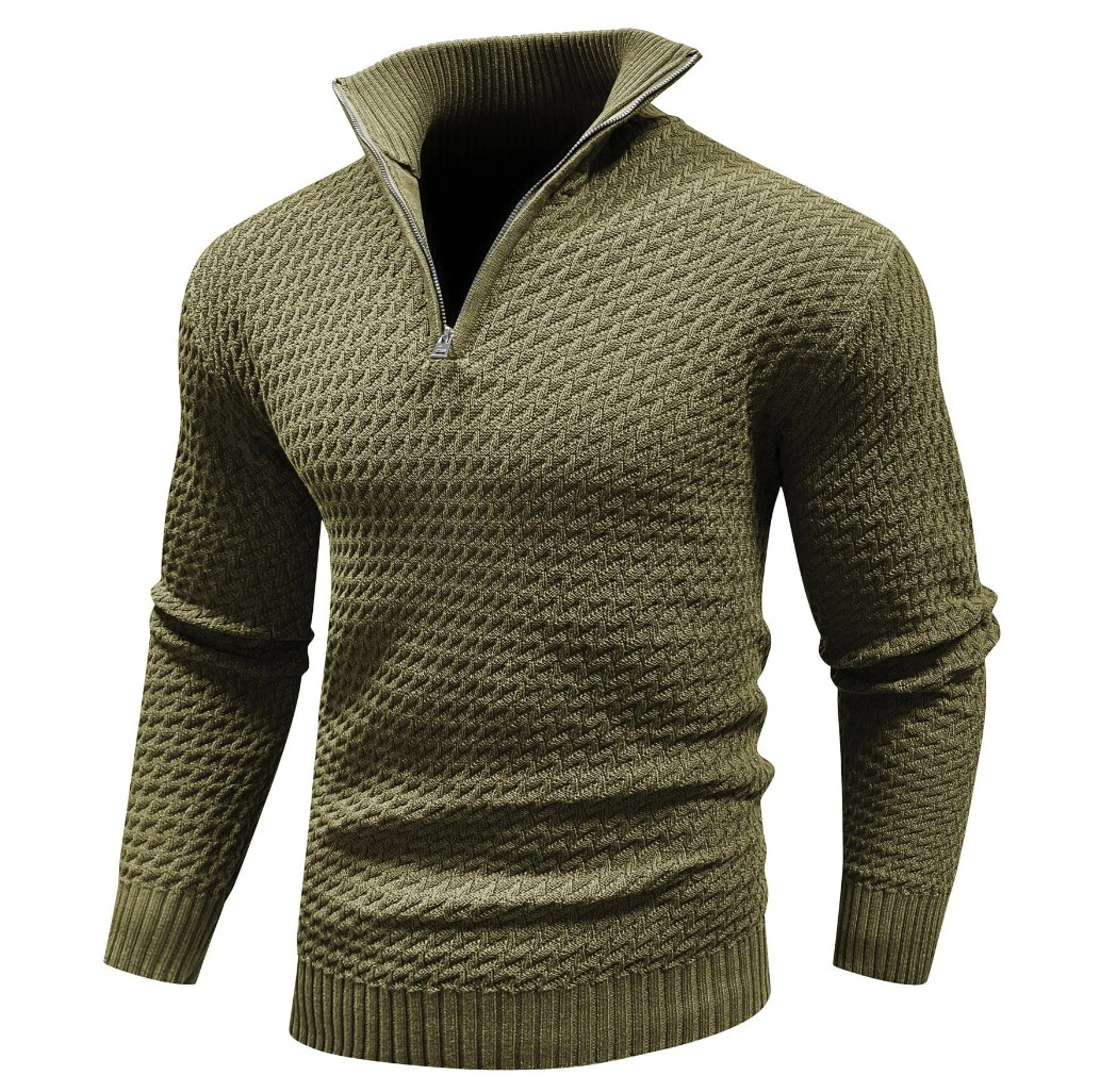 Structured half-zip men's sweater