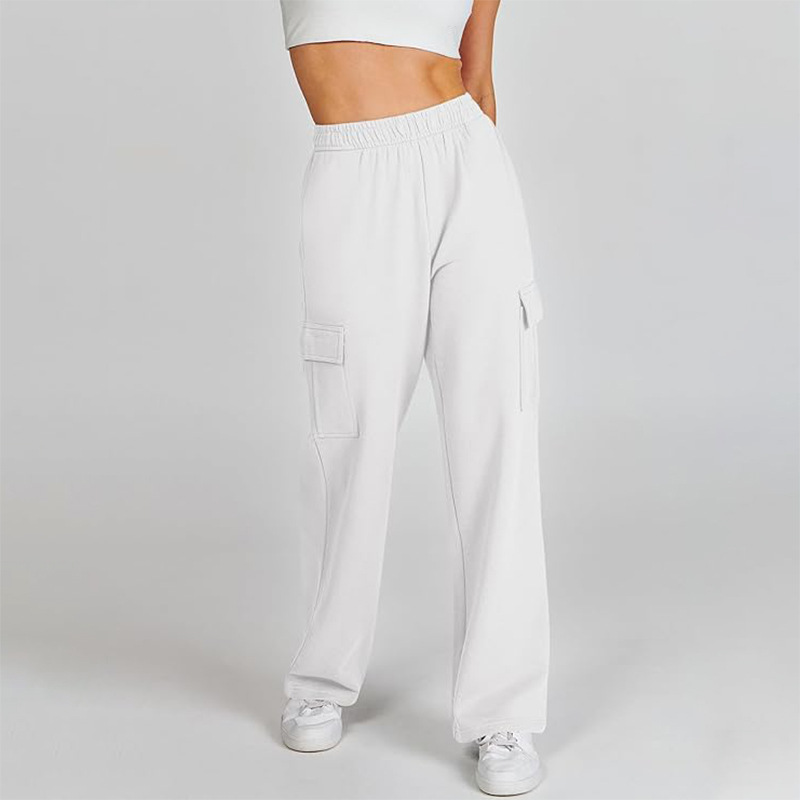 High-waisted elastic jogging pants for women