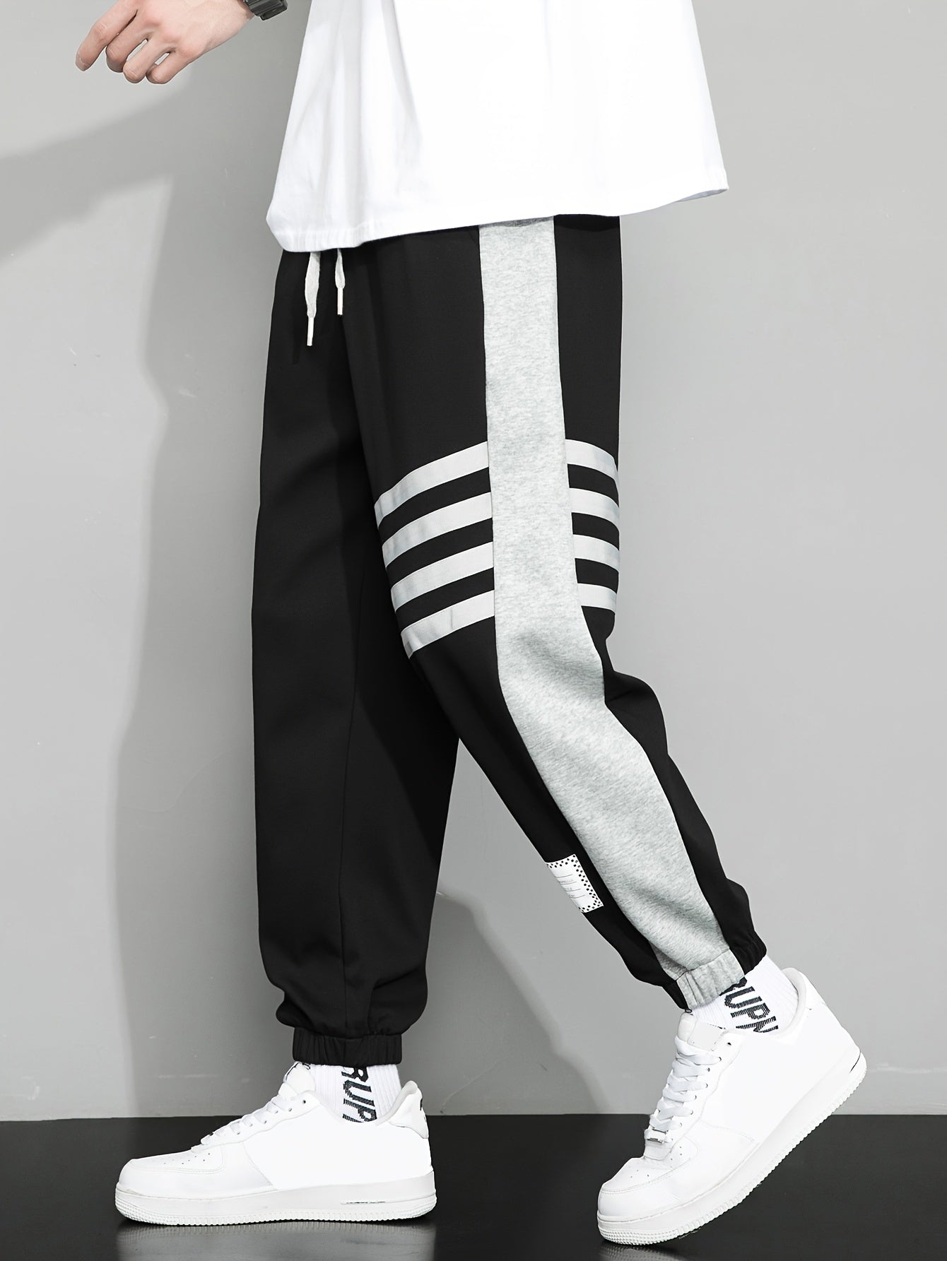 Striped men's sweatpants