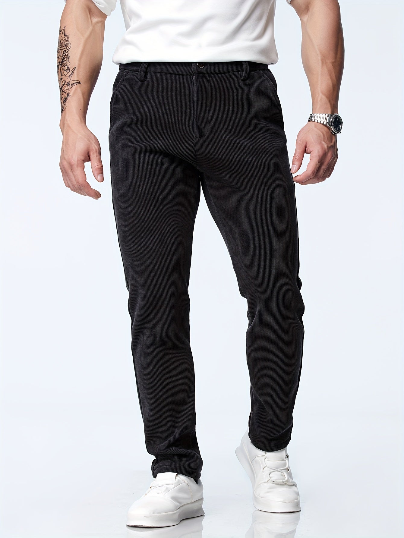 Straight corduroy trousers