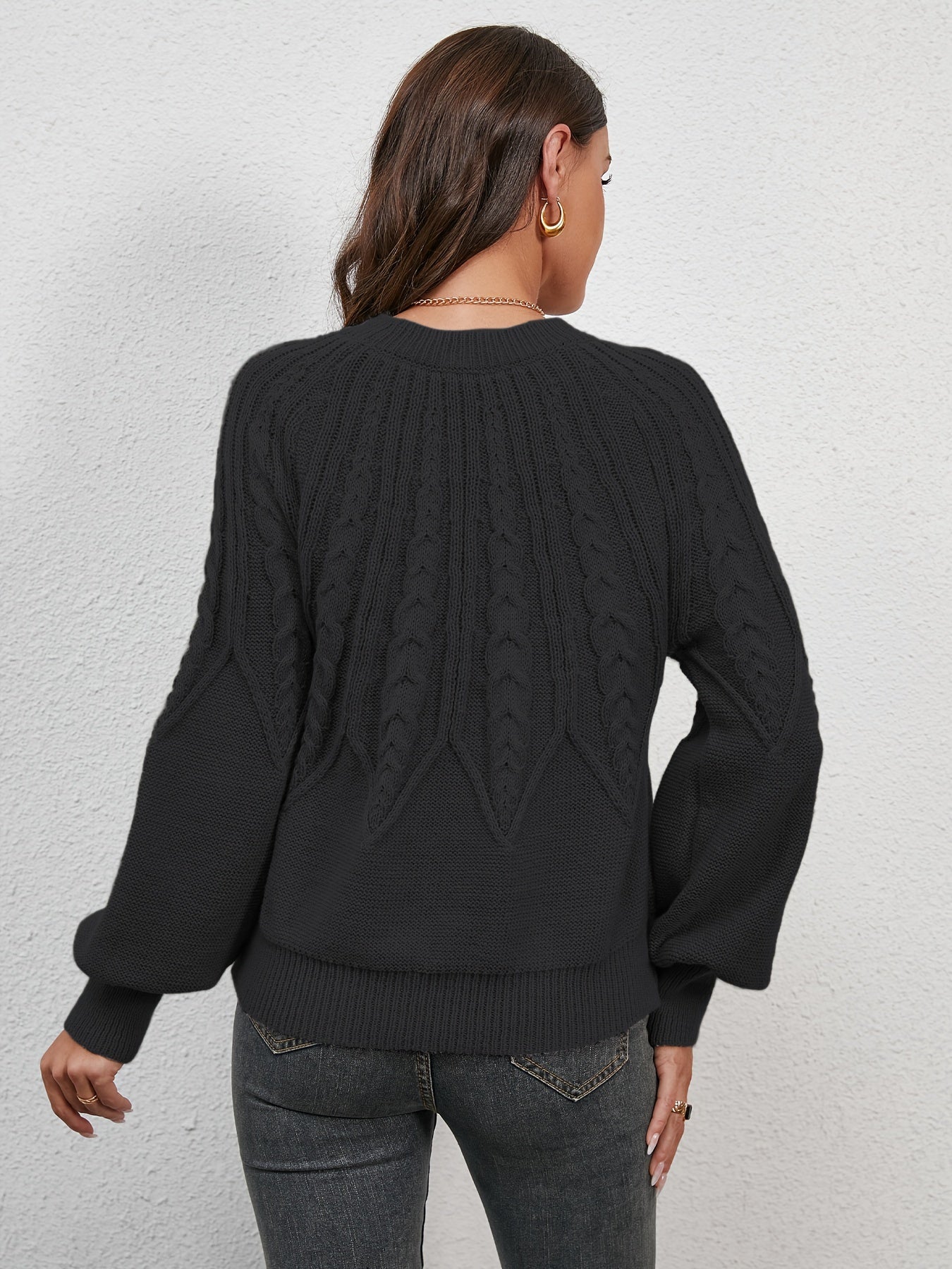 Sturdy cable-knit sweater