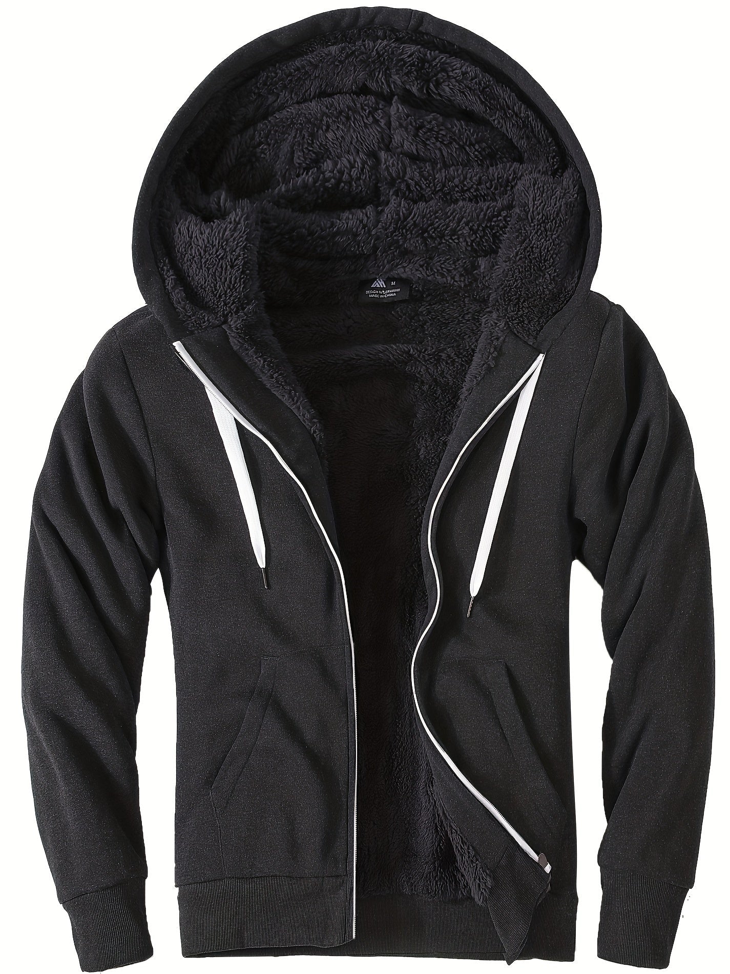 Warm hoodie with fur for men