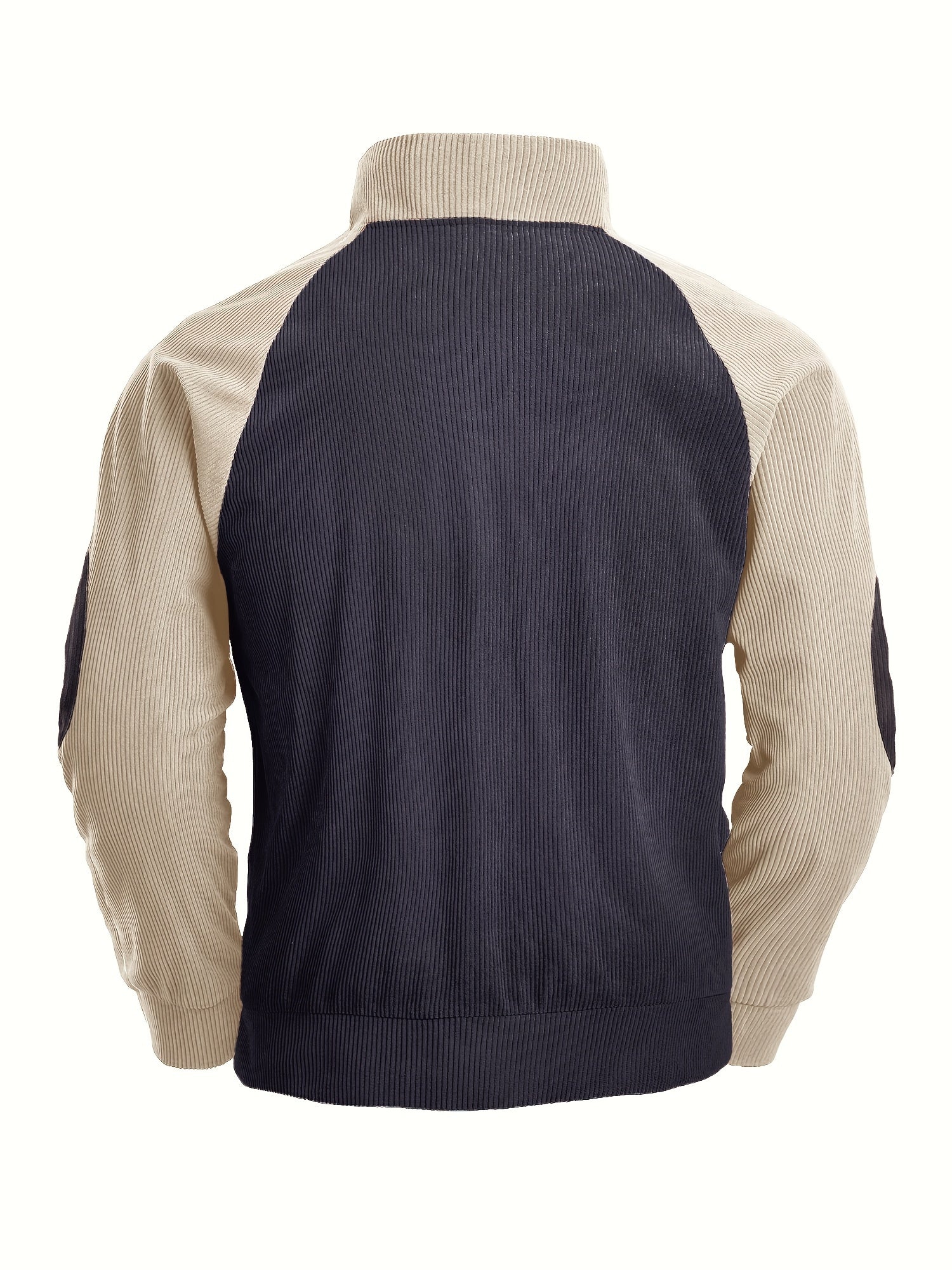 Ribbed vintage Henley shirt with long sleeves and stand-up collar