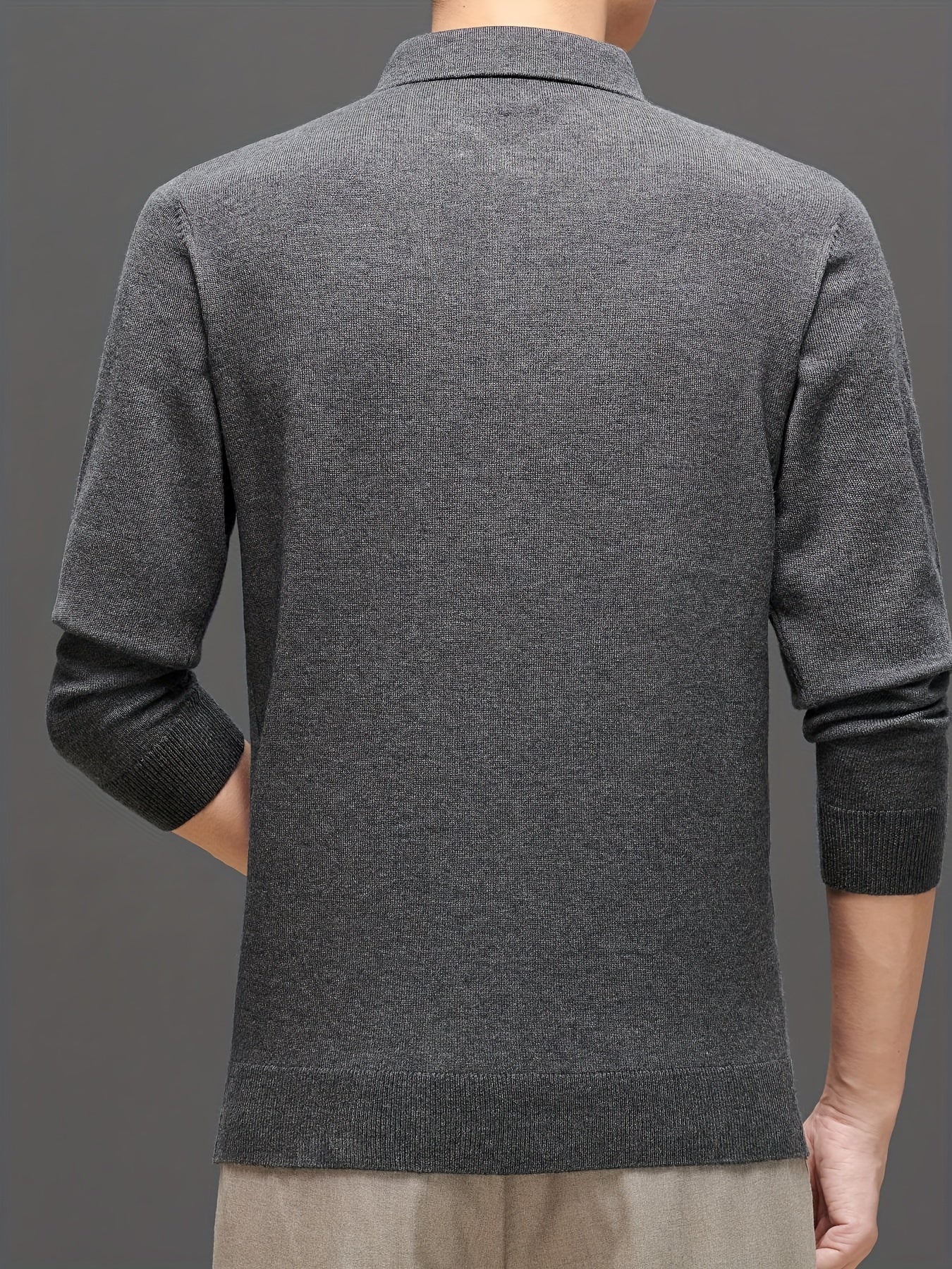 Lapel sweater with high stretch for men