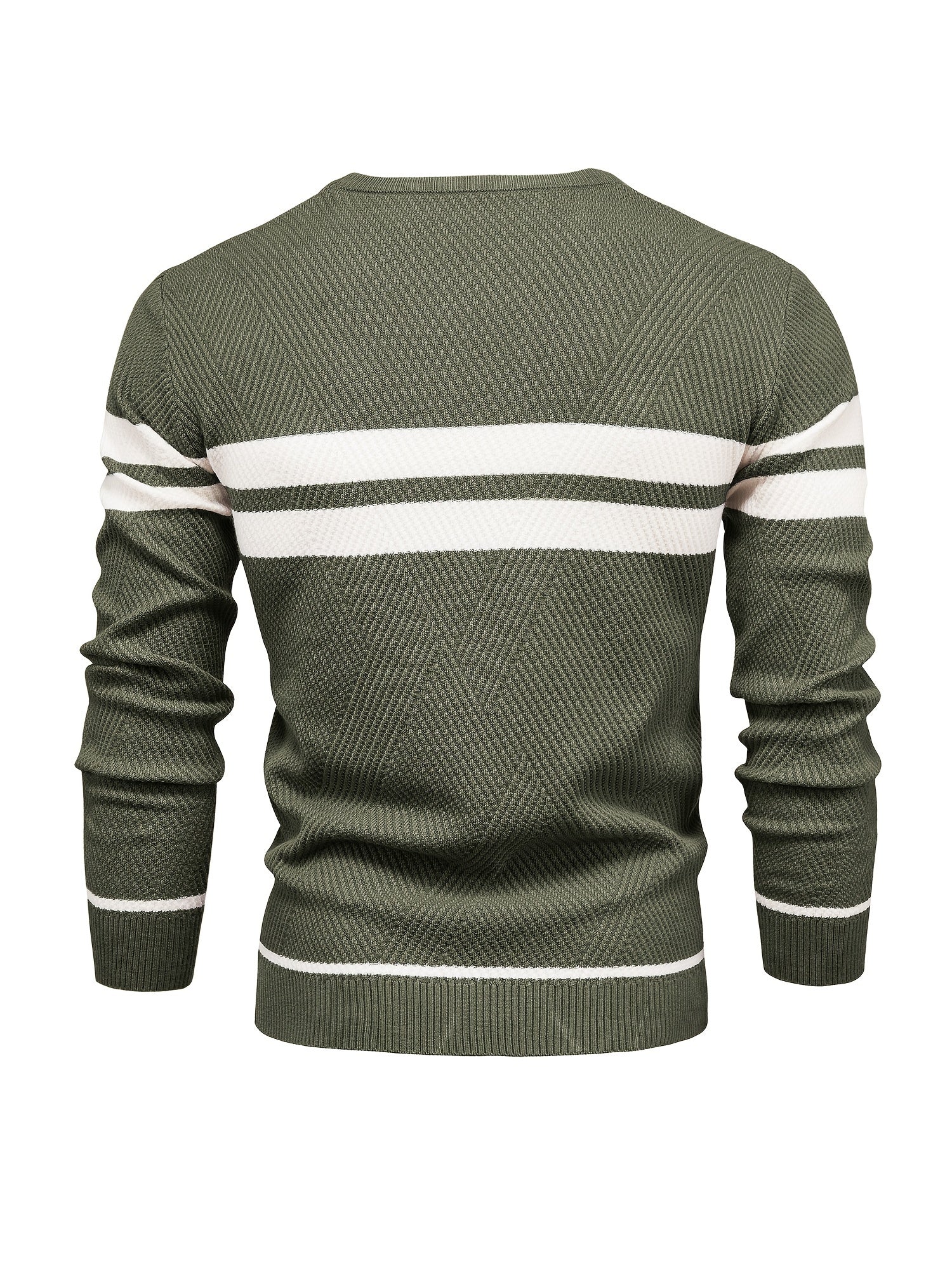 Knitted sweater with striped pattern for men