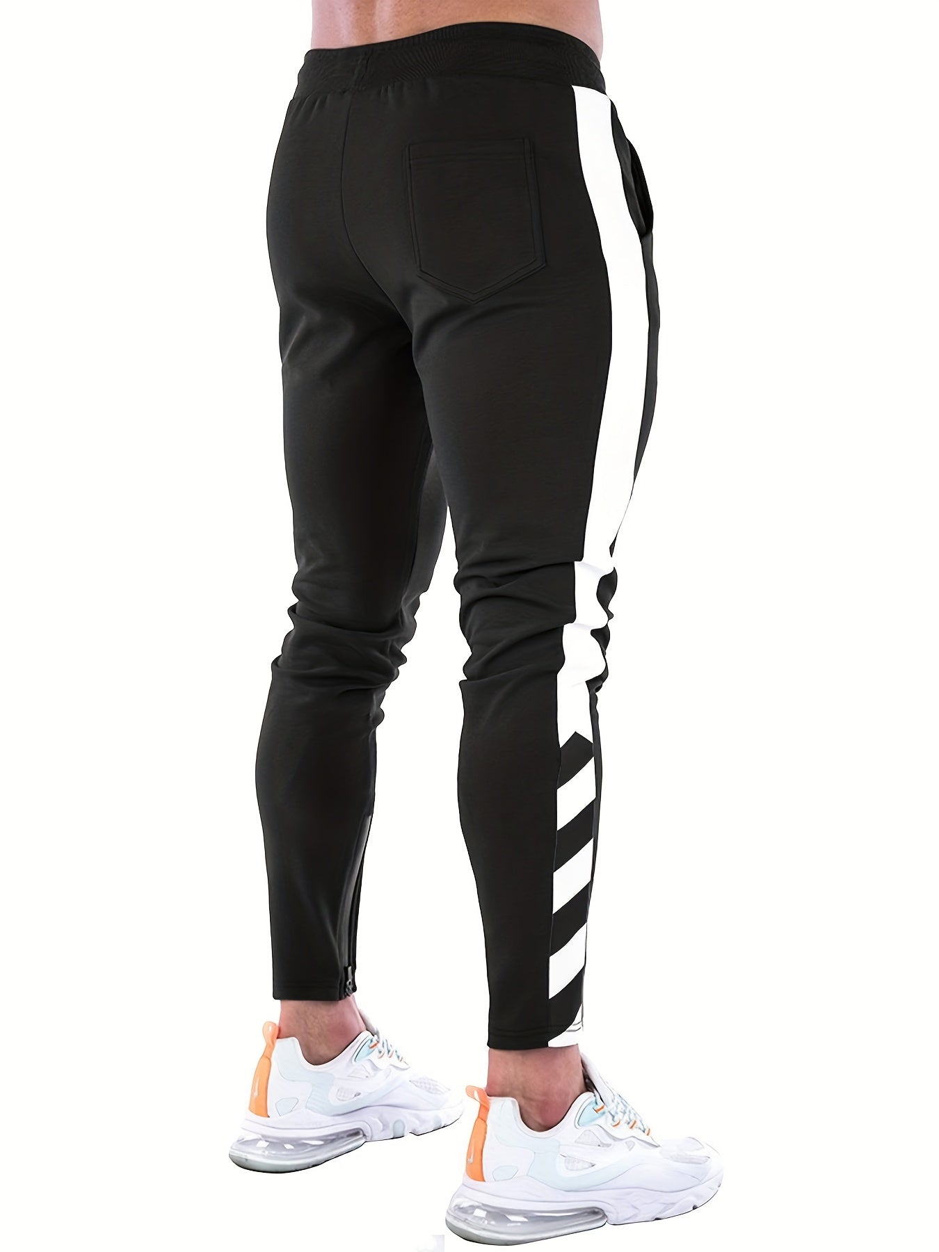 Casual sports pants with elastic waist and drawstring