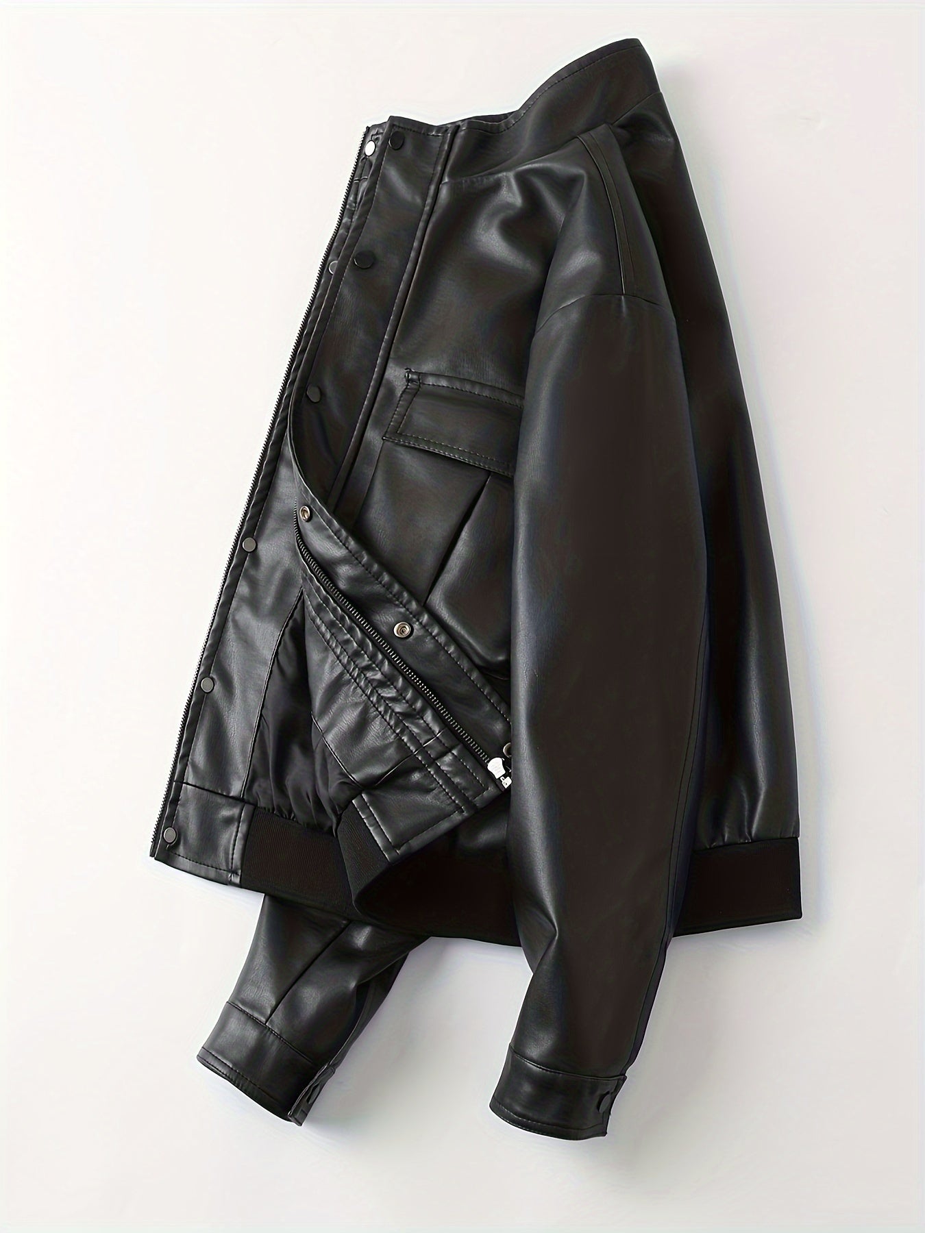 Black leather jacket for men